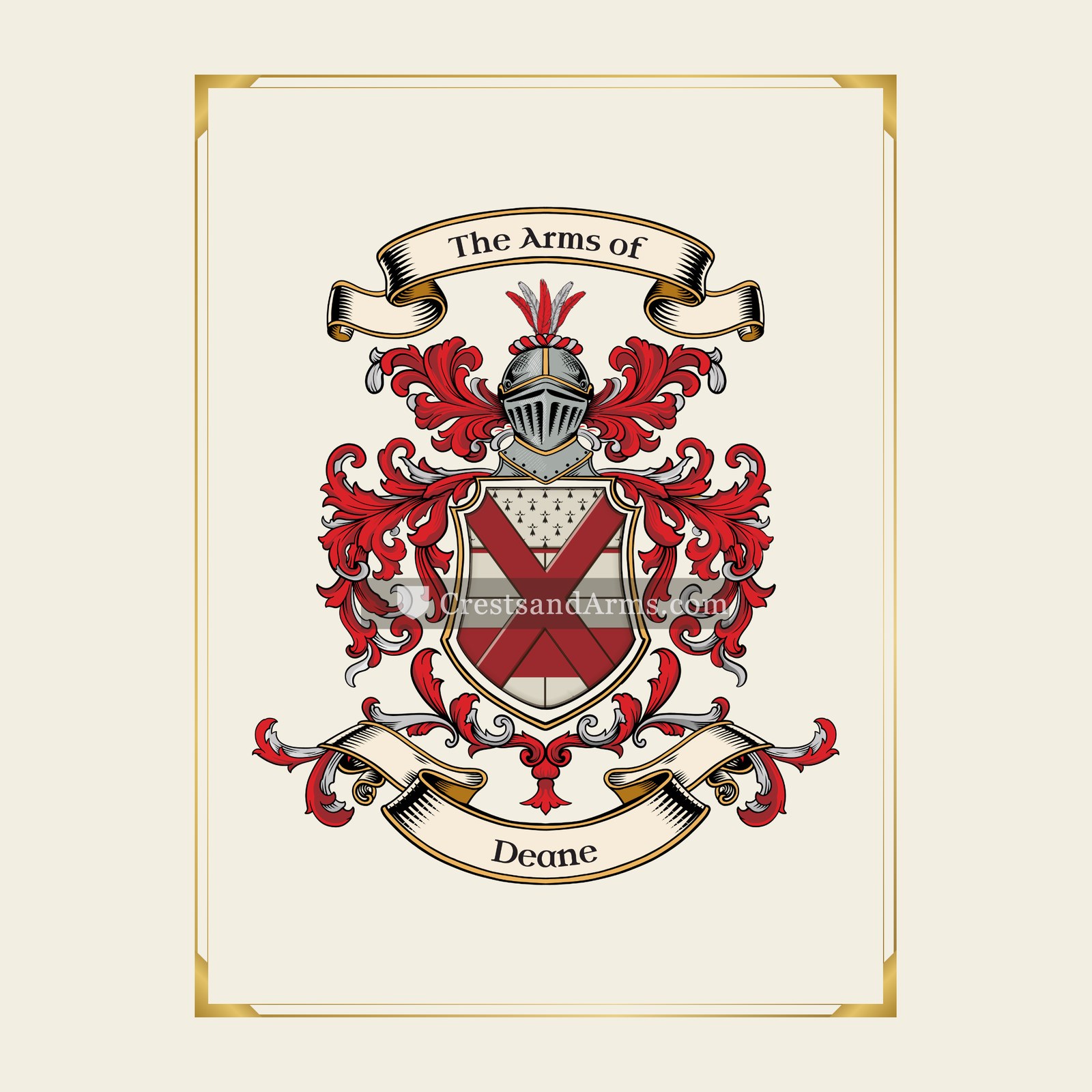With gold border