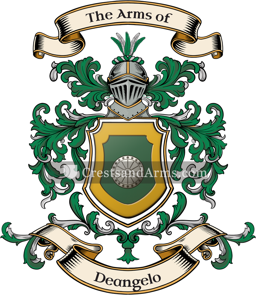 The Deangelo coat of arms, drawn from the recorded blazon