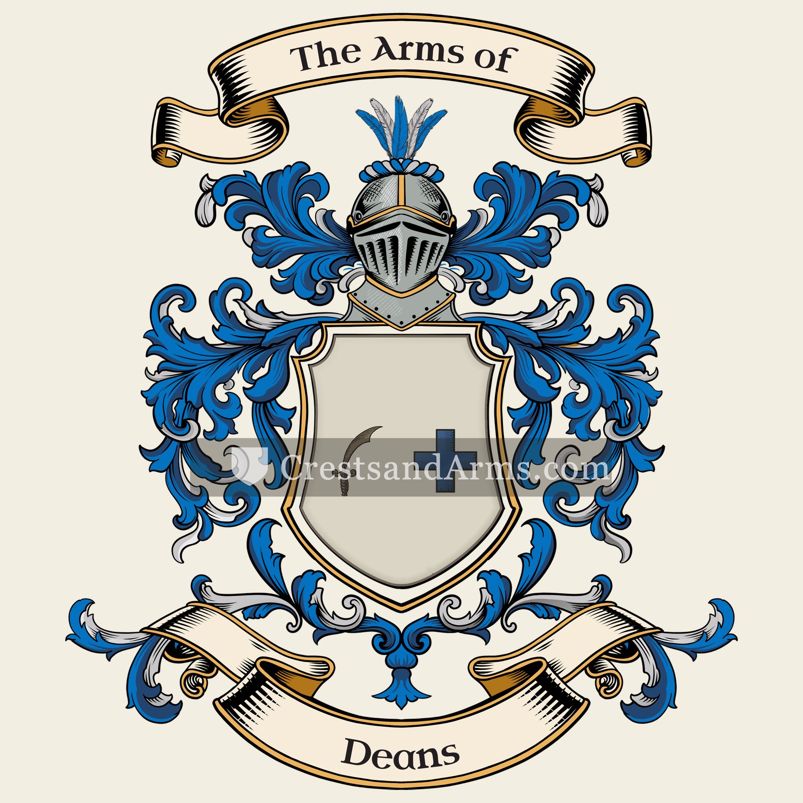The Deans coat of arms, drawn from the recorded blazon