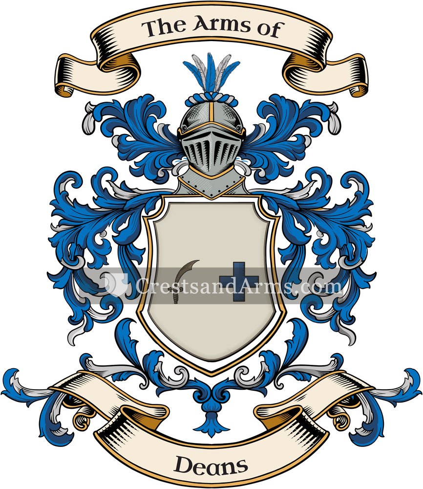 The Deans coat of arms, drawn from the recorded blazon