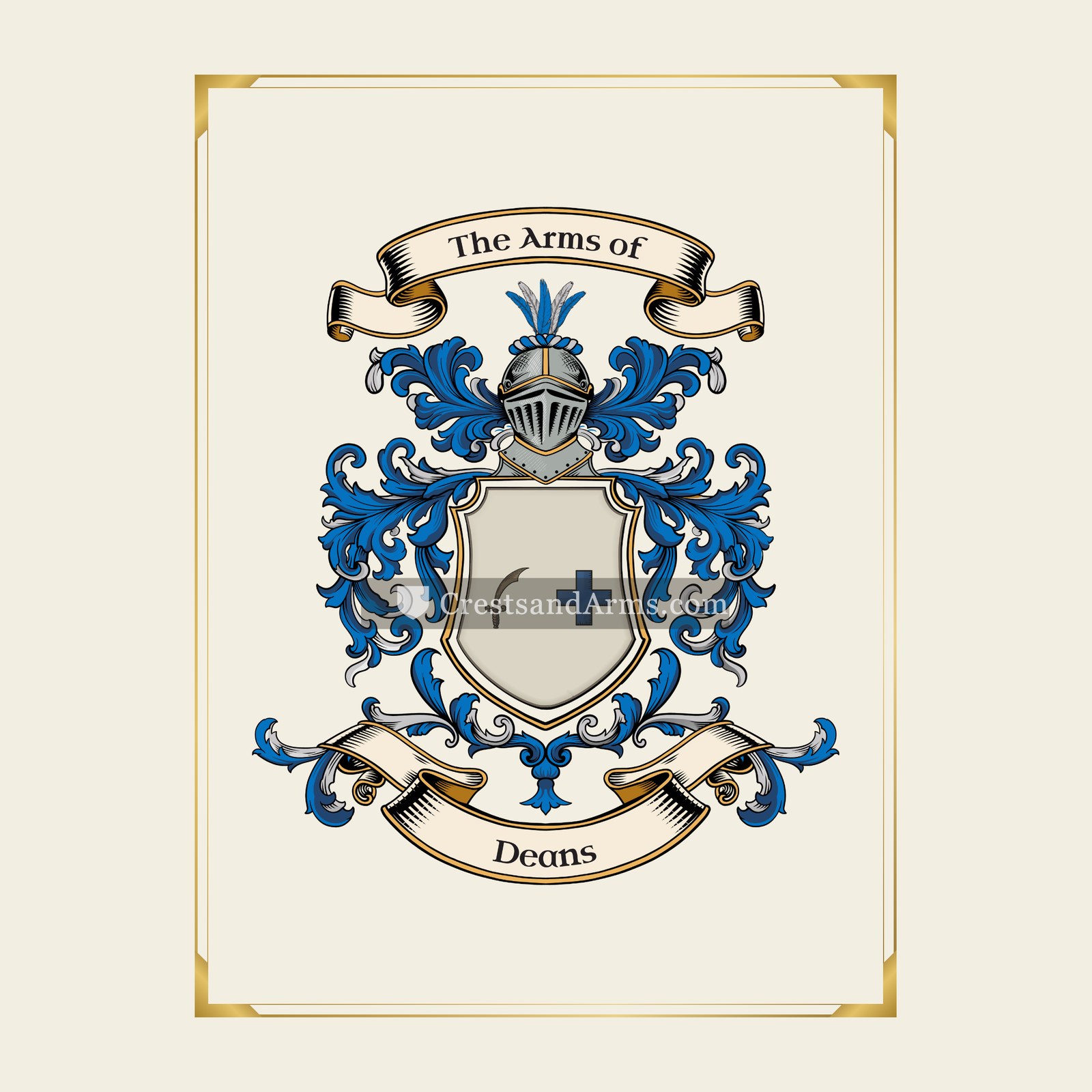 With gold border