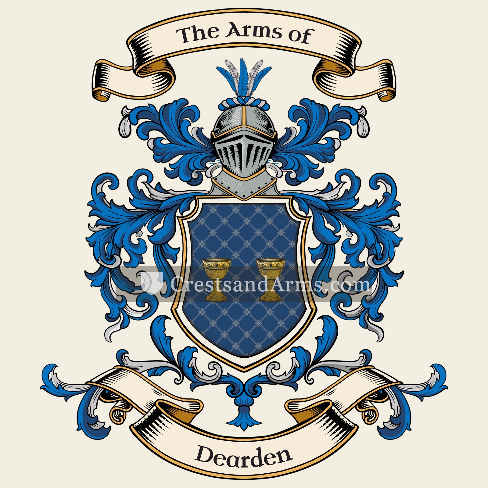 The Dearden coat of arms, drawn from the recorded blazon