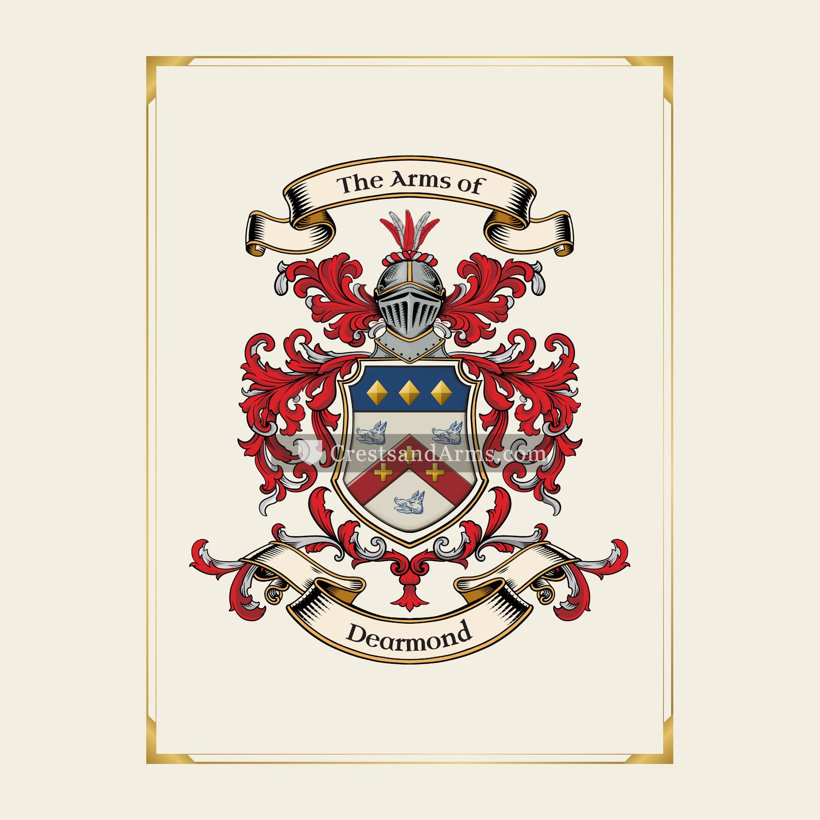 With gold border