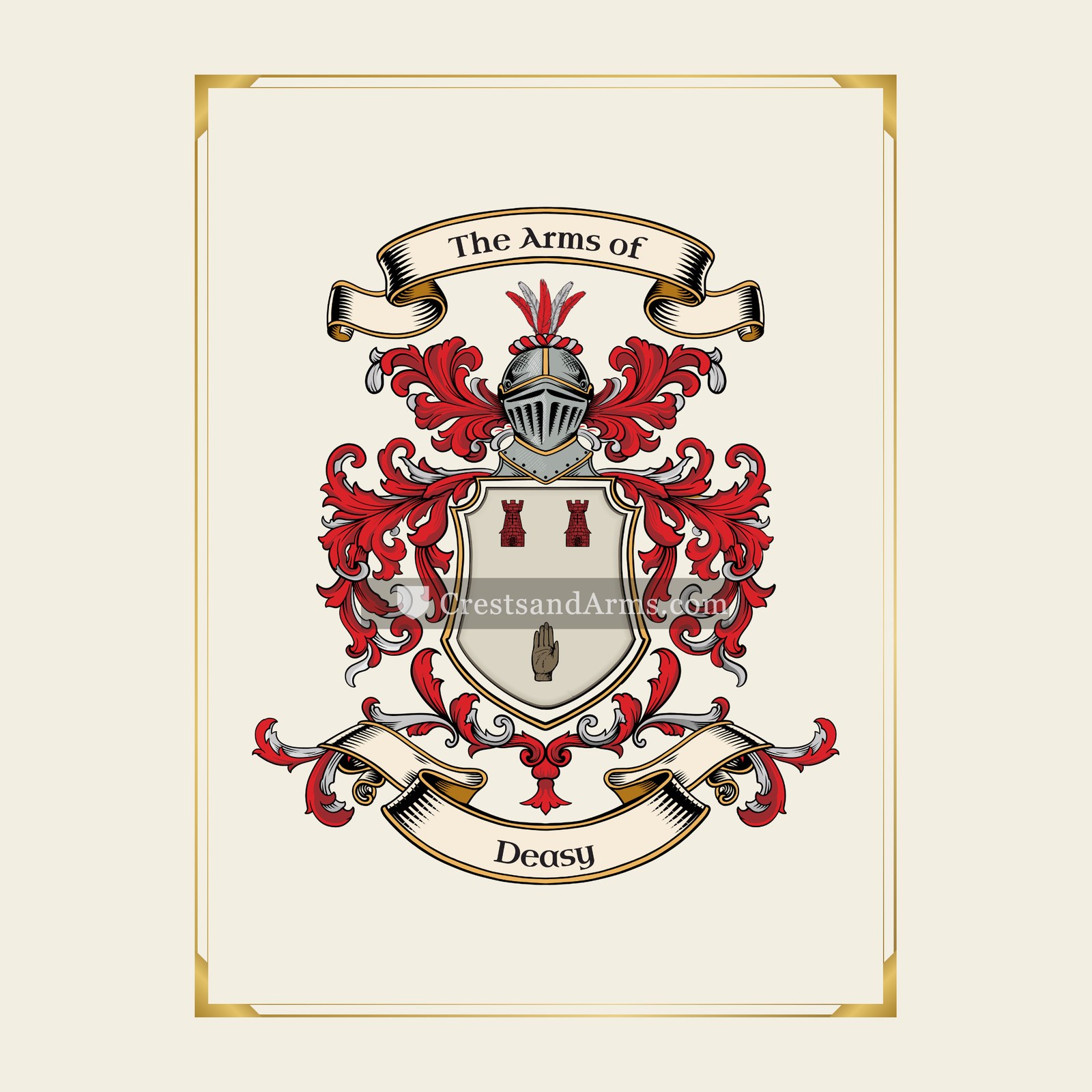 With gold border