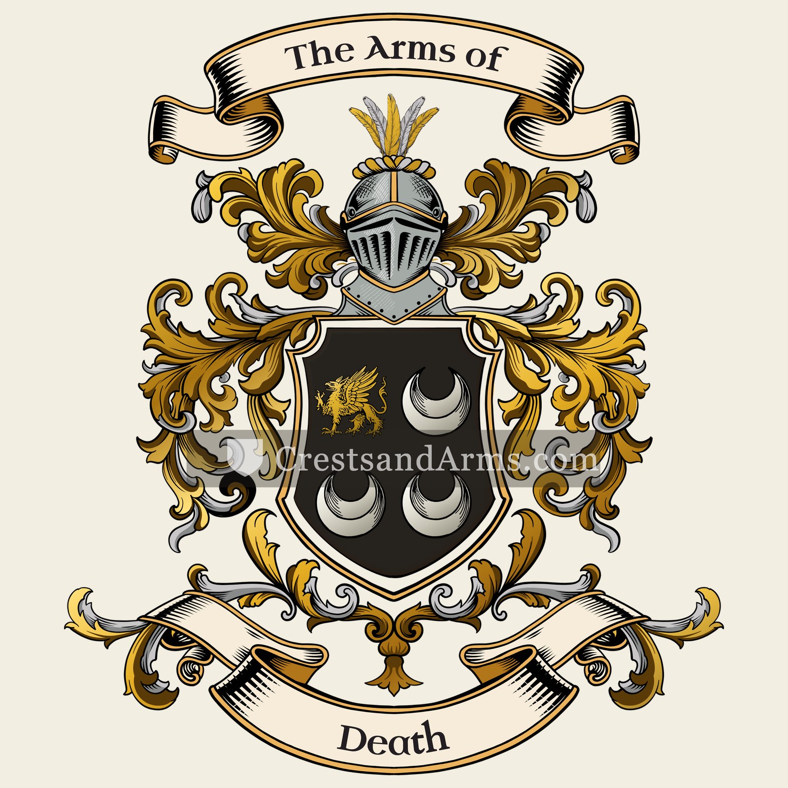 The Death coat of arms, drawn from the recorded blazon