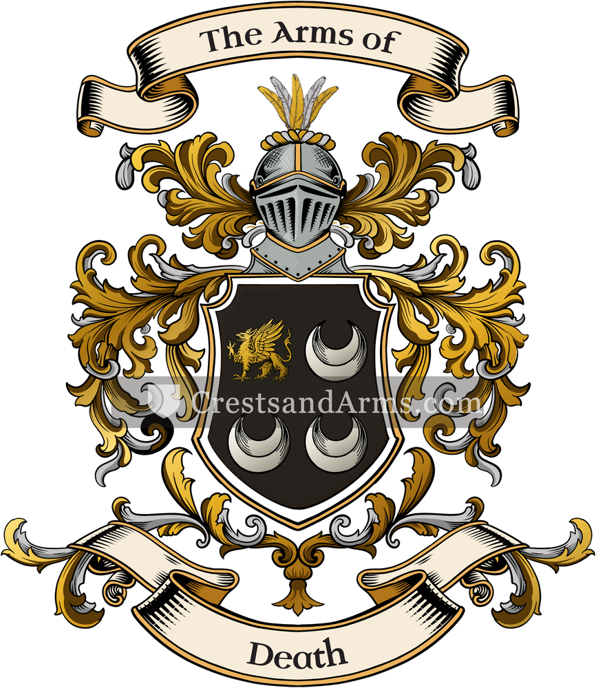 The Death coat of arms, drawn from the recorded blazon