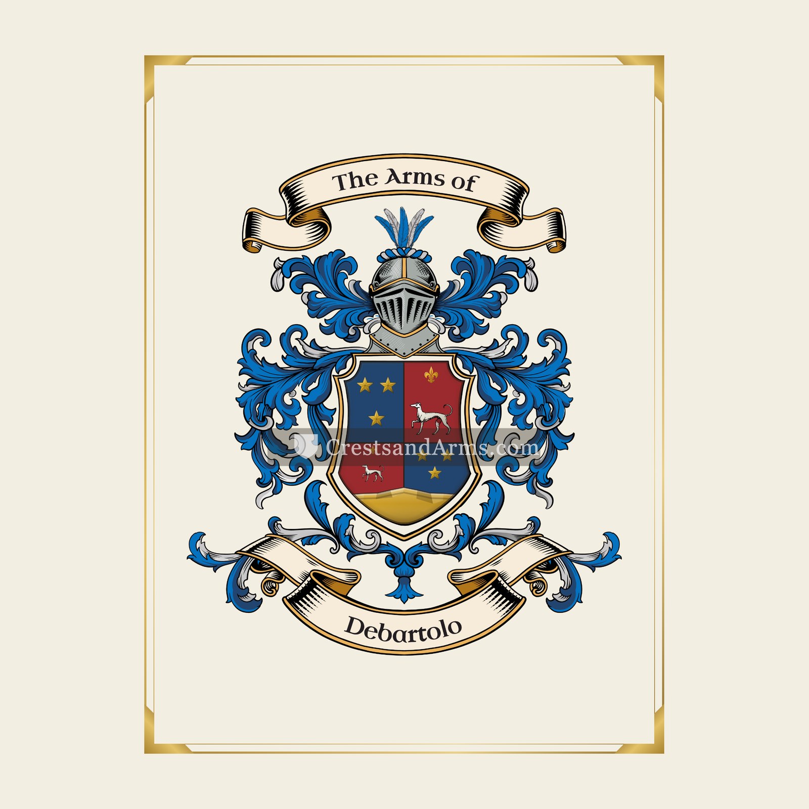 With gold border