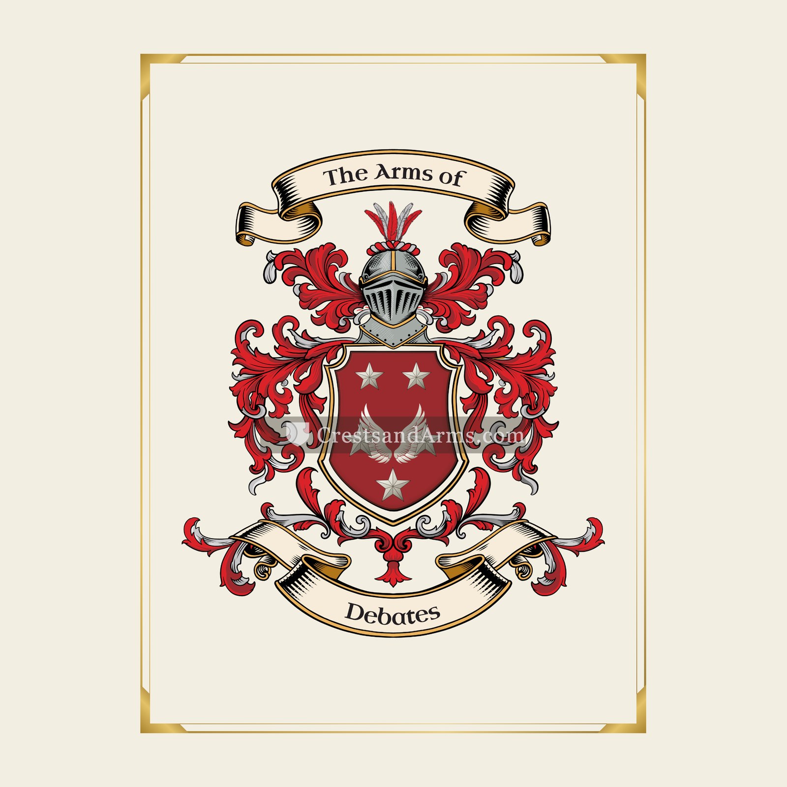 With gold border