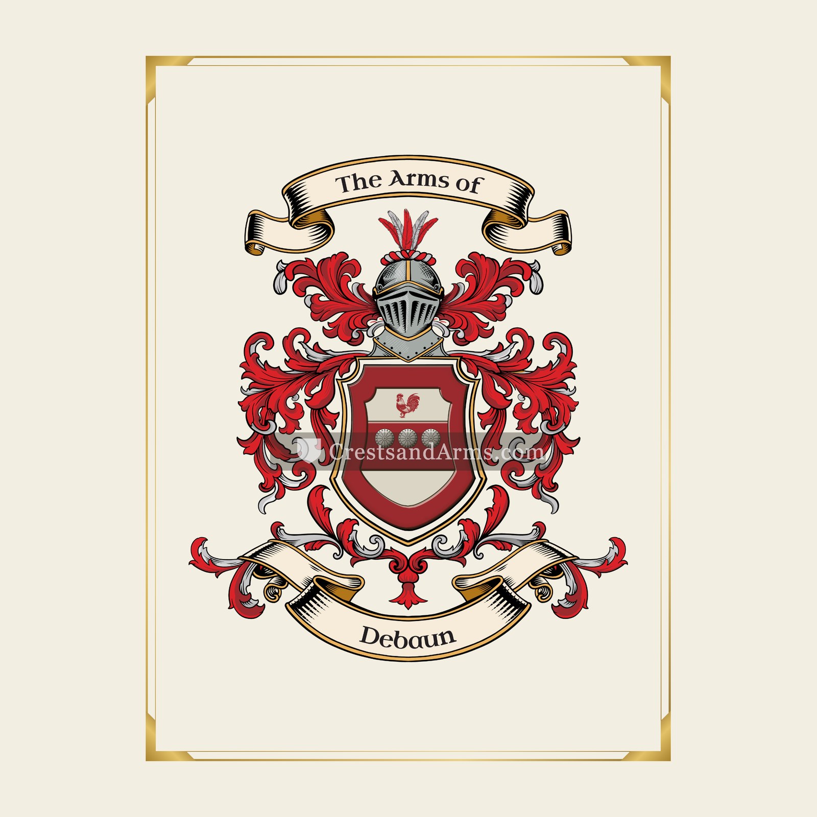 With gold border