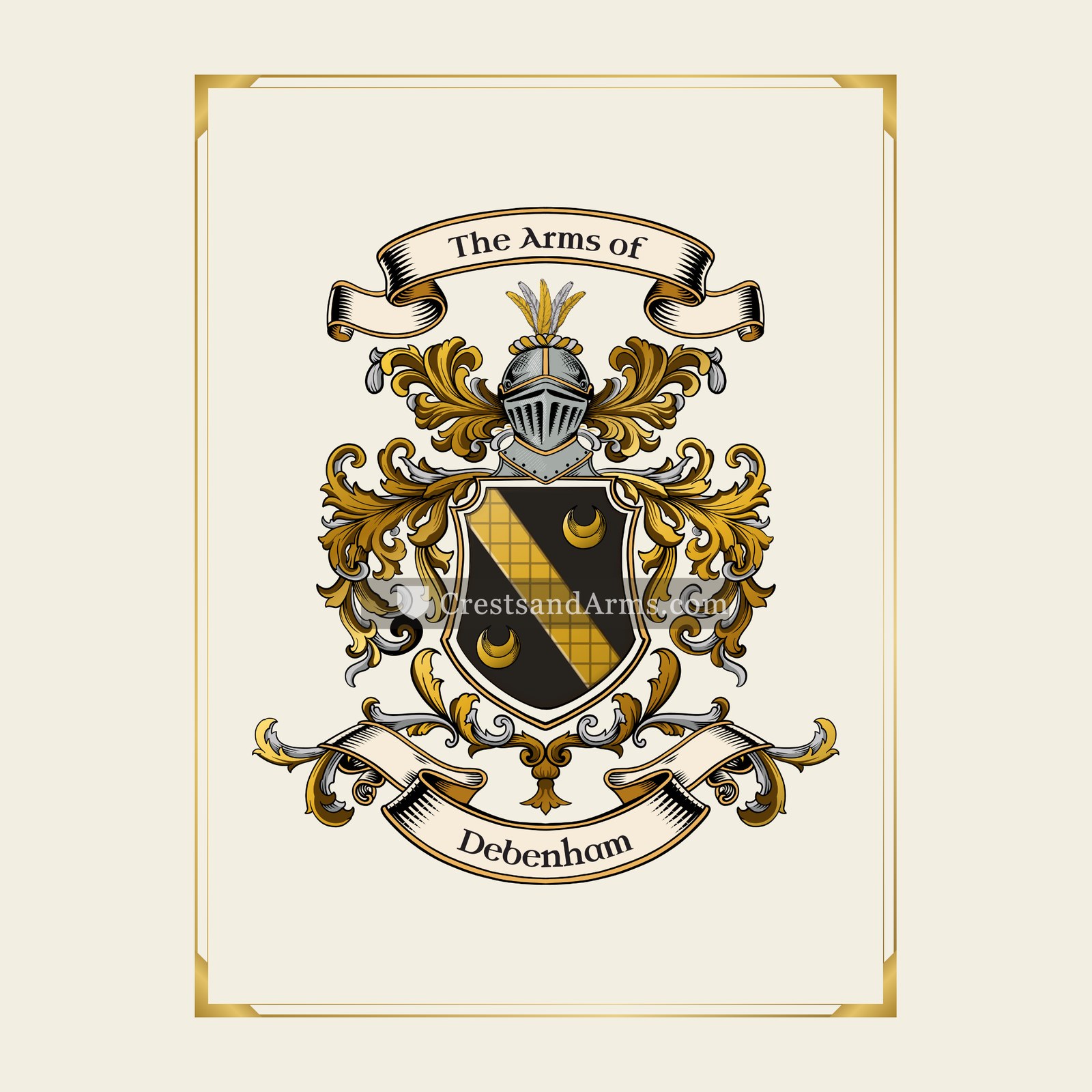 With gold border