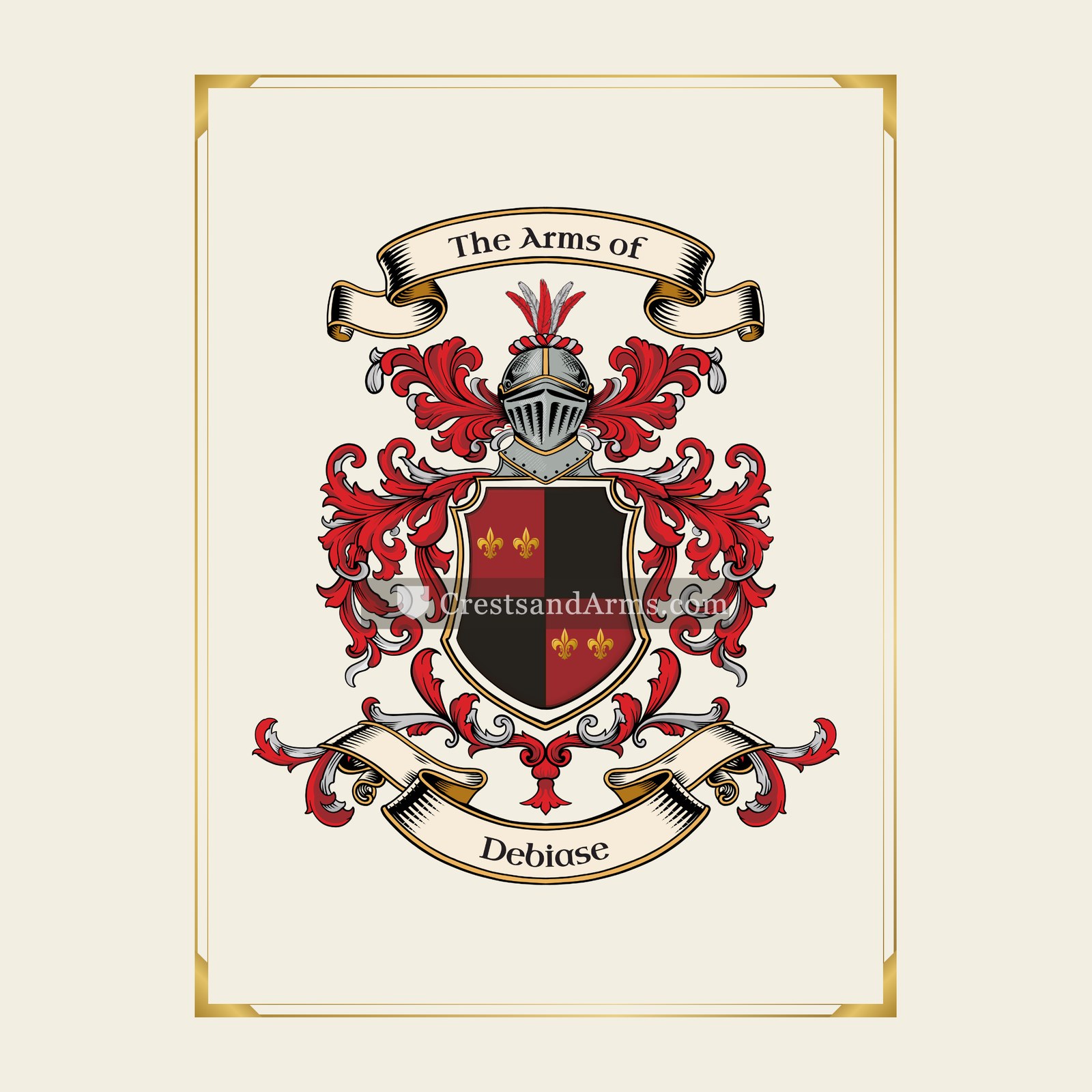 With gold border