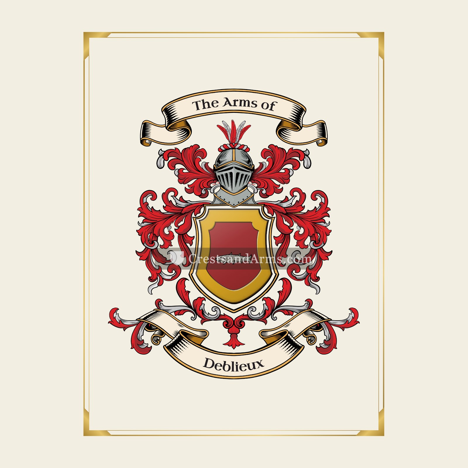 With gold border