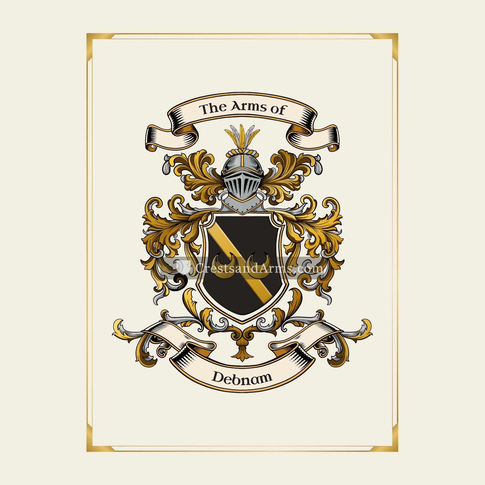 With gold border