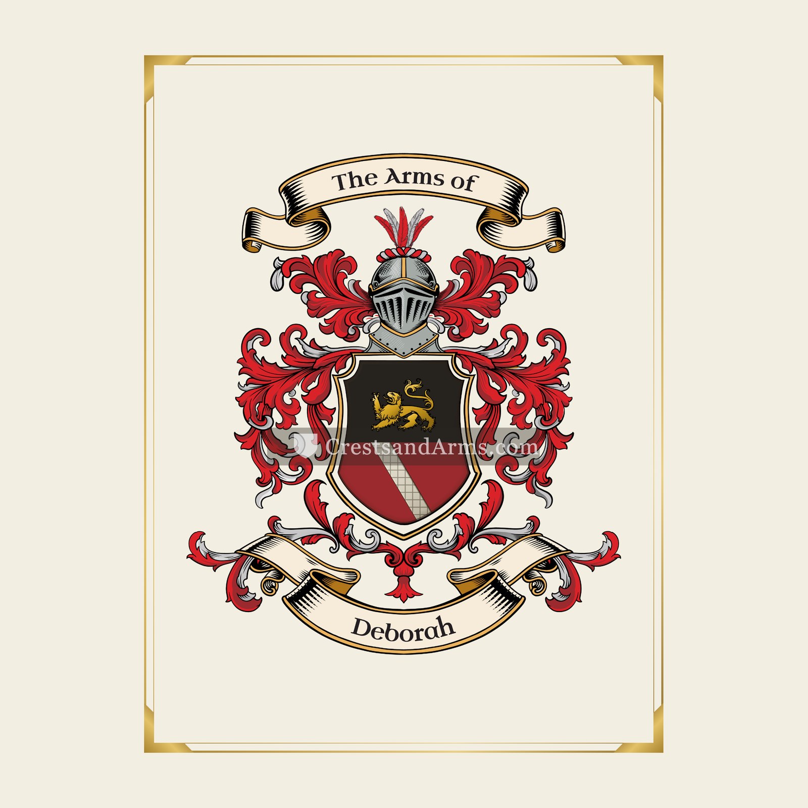 With gold border