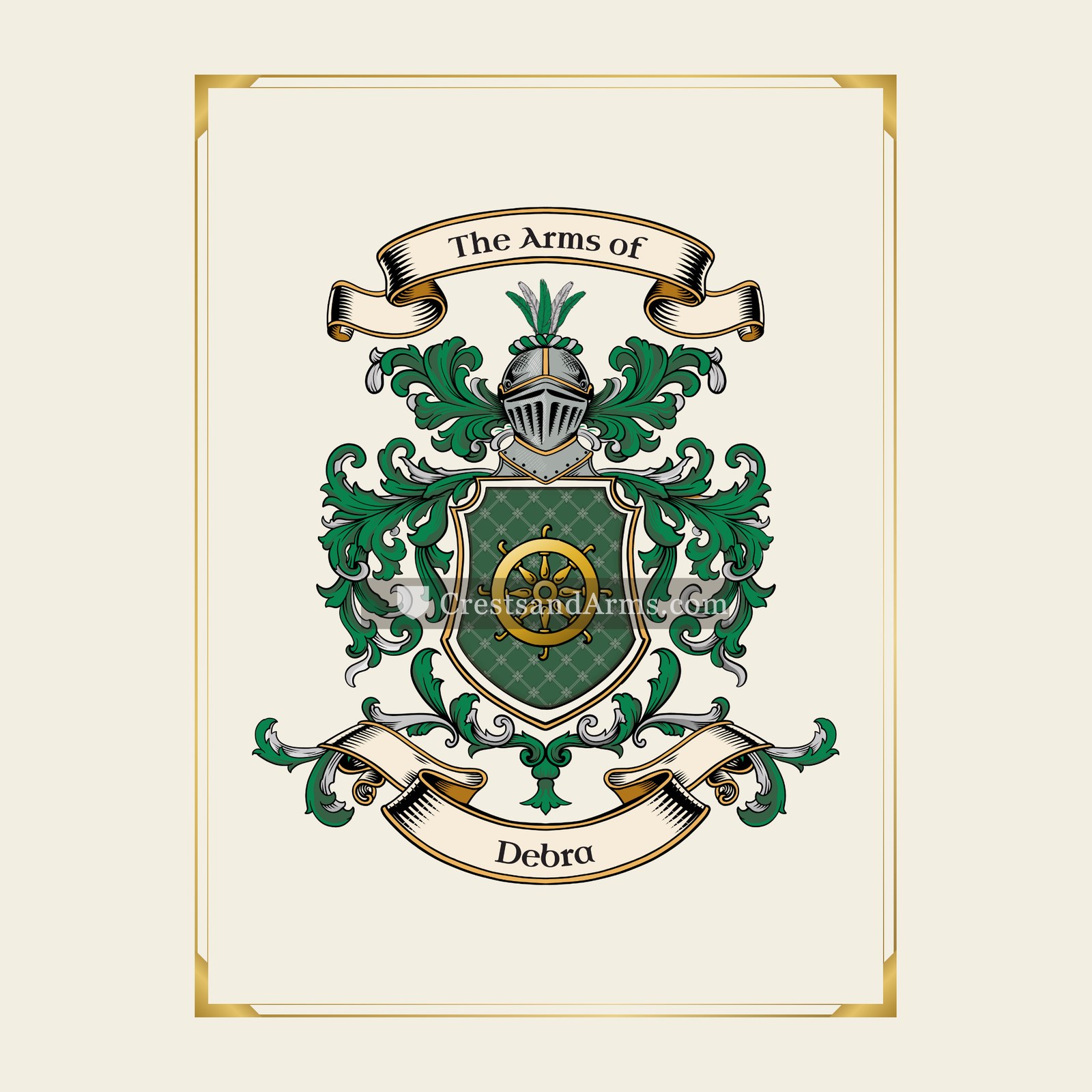 With gold border