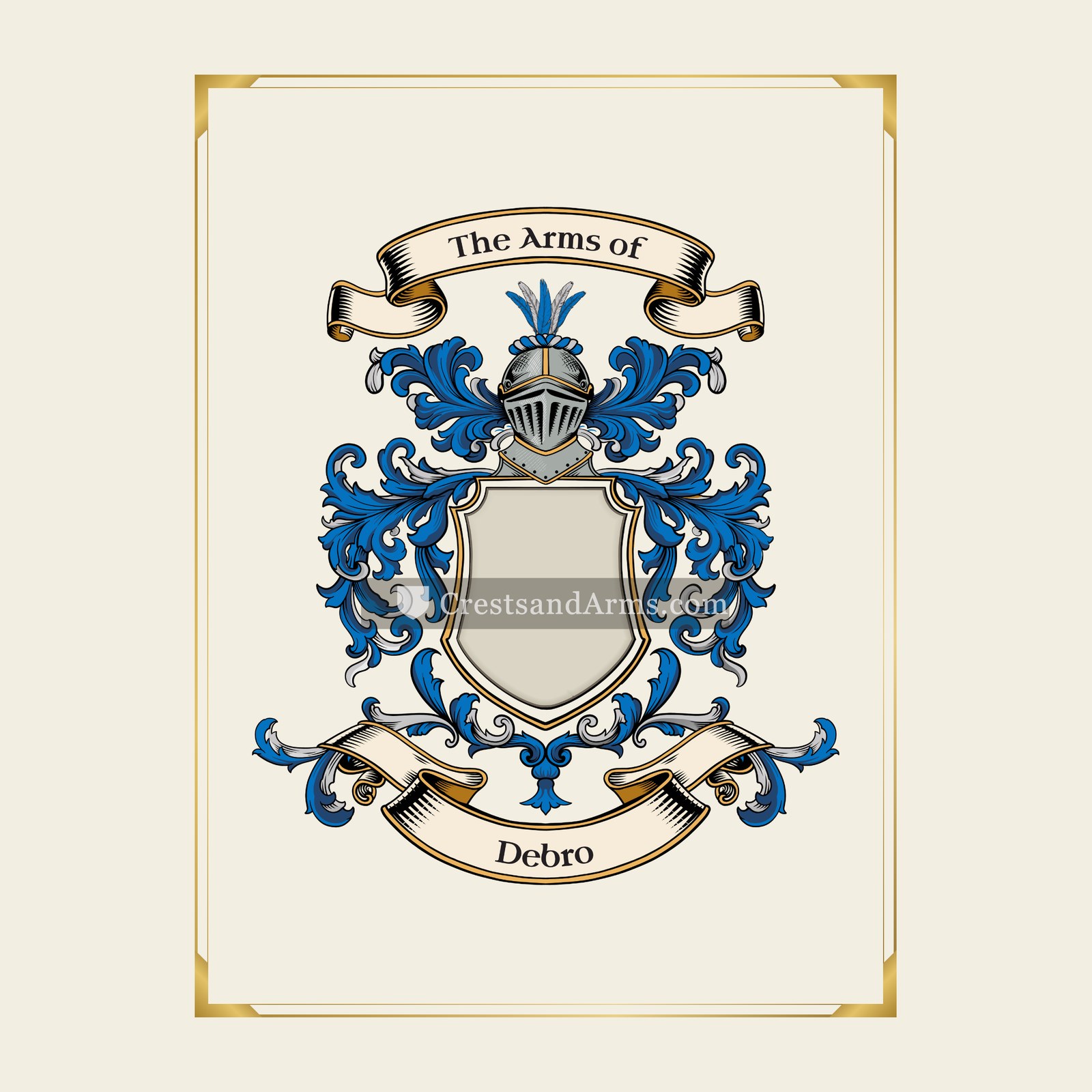 With gold border