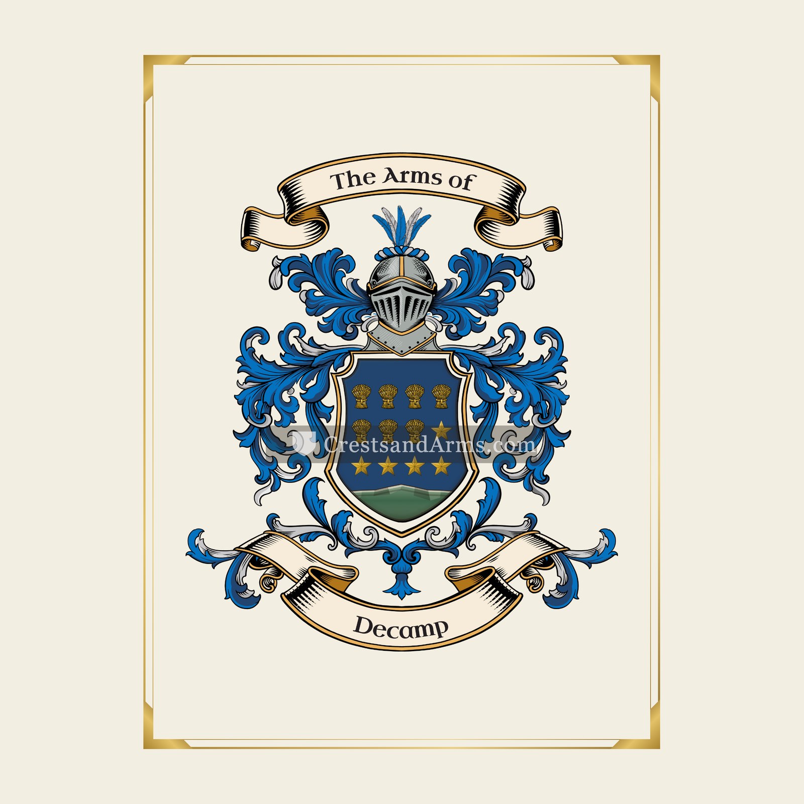 With gold border