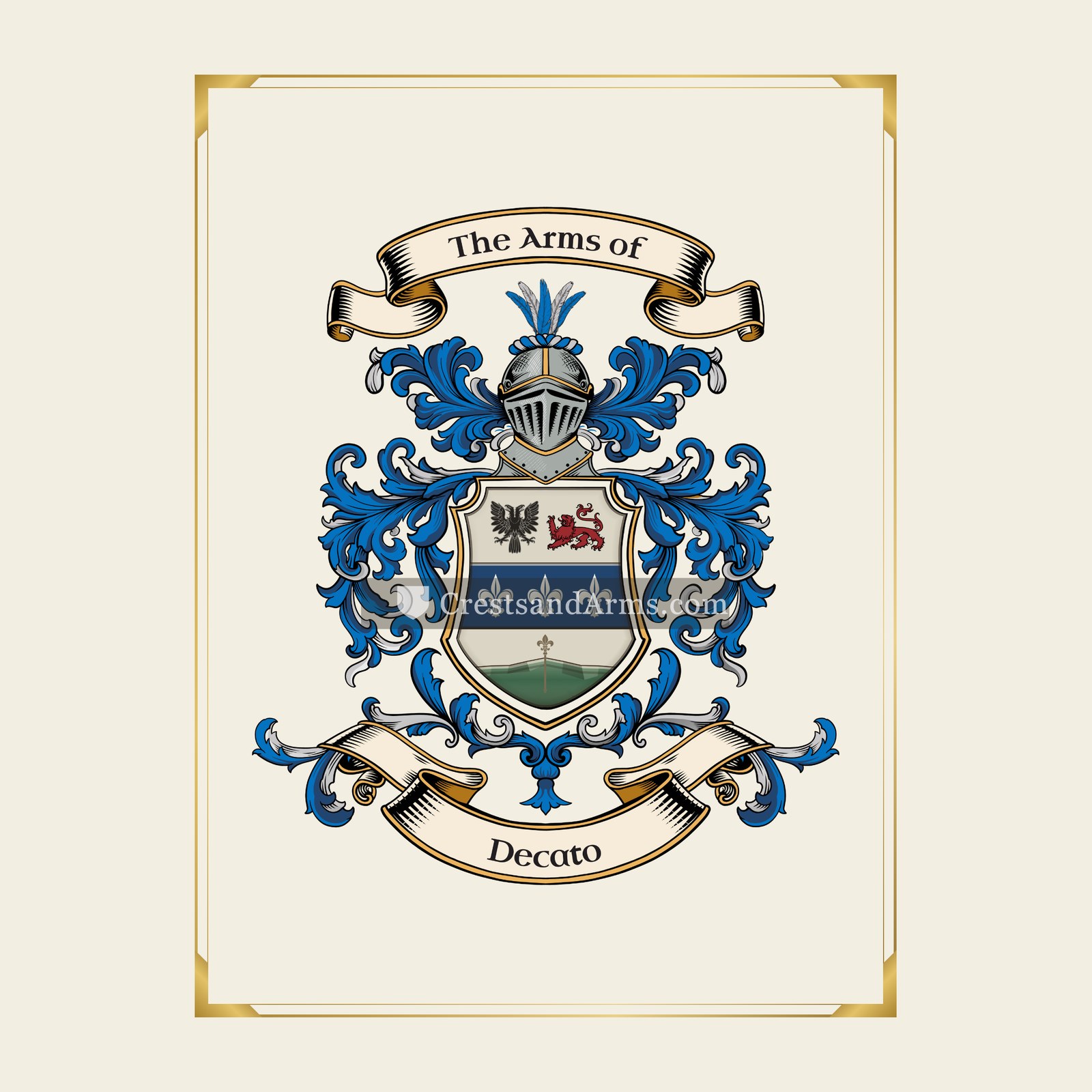 With gold border