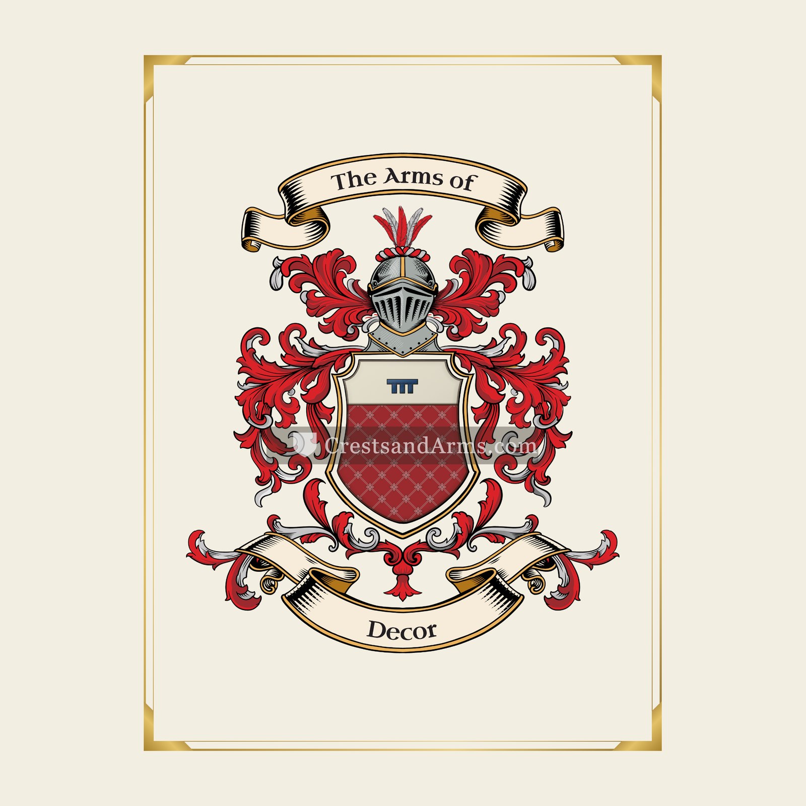 With gold border