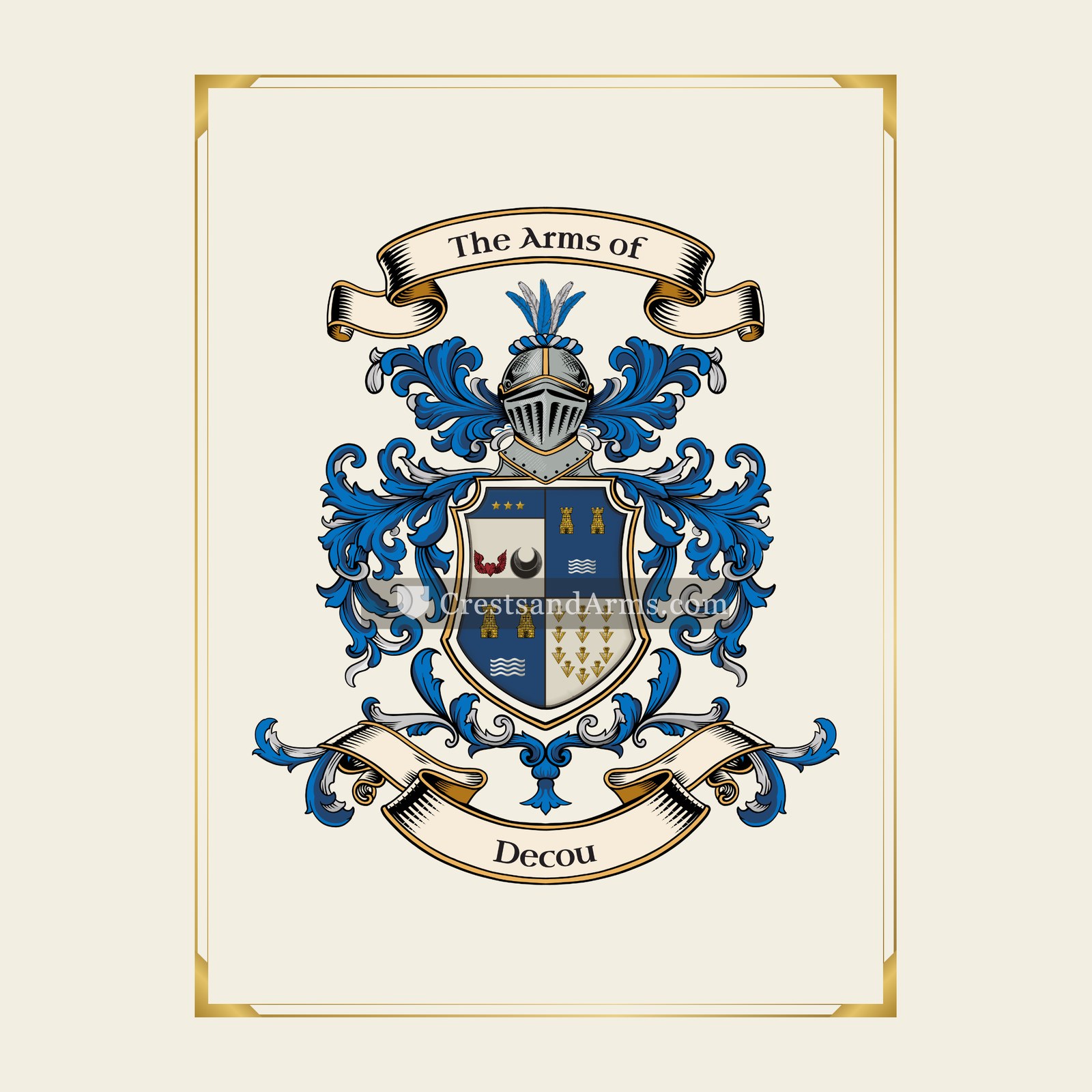 With gold border