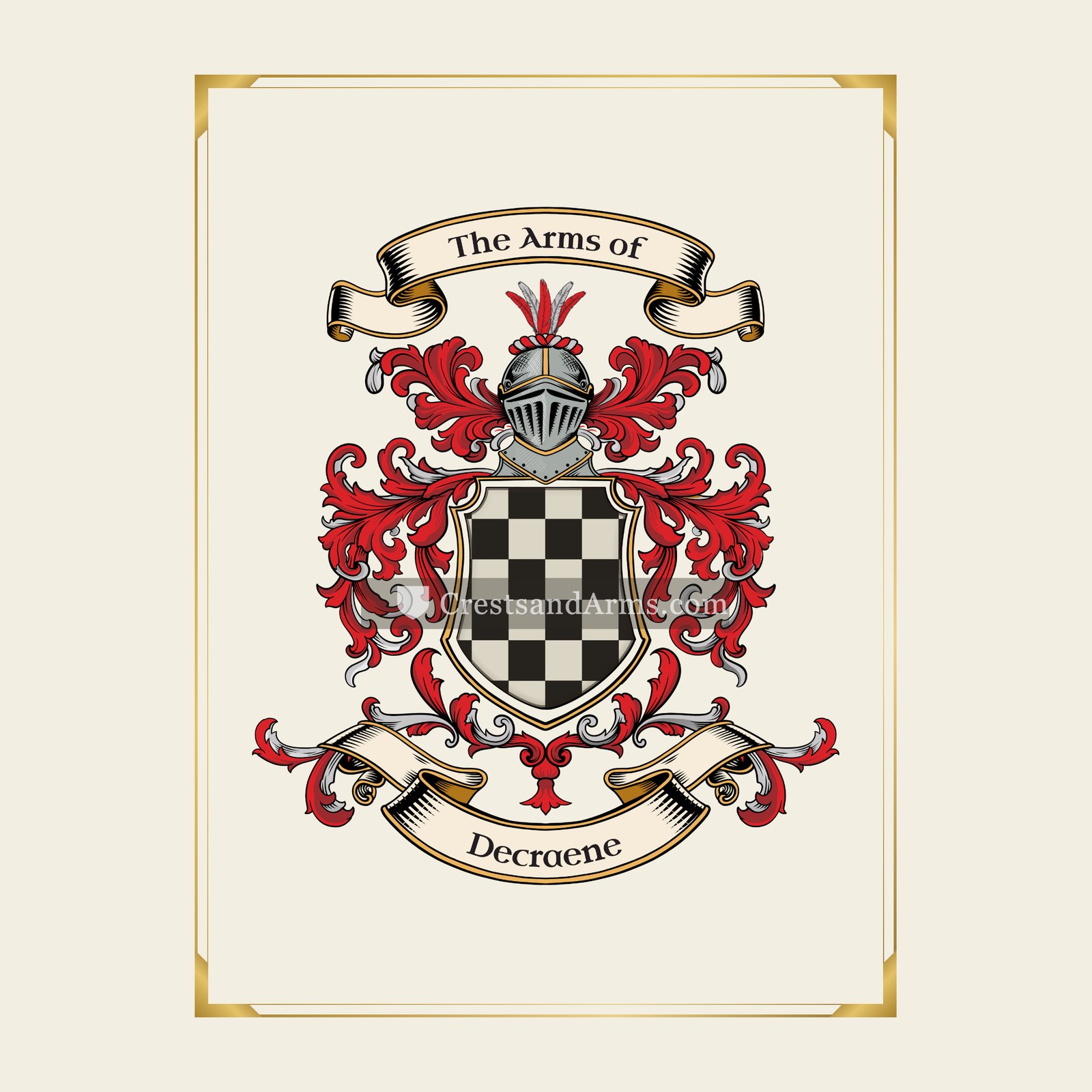 With gold border