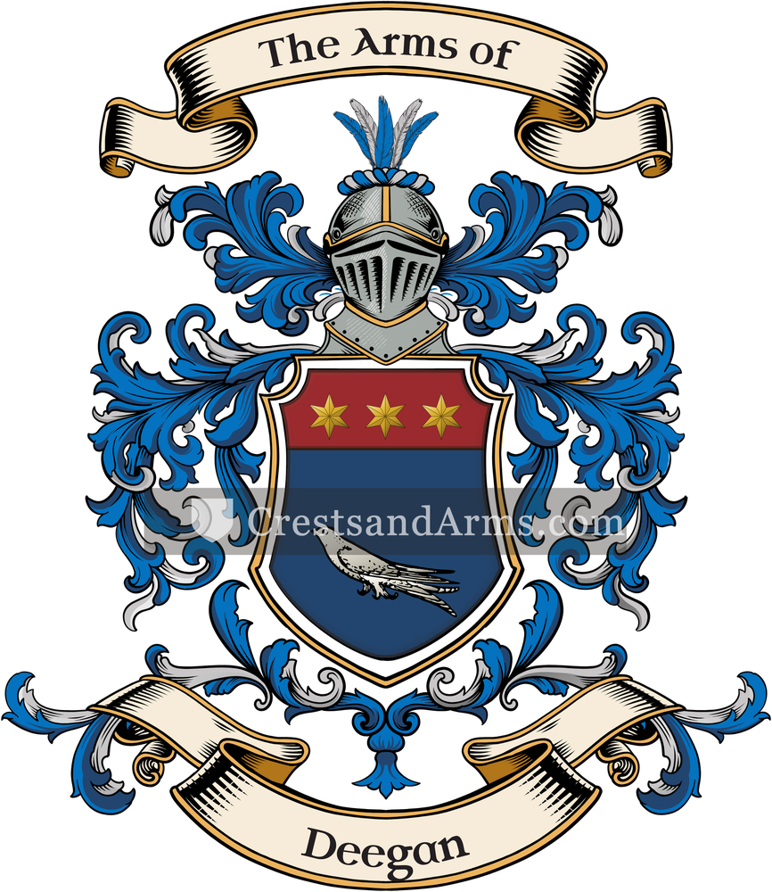 The Deegan coat of arms, drawn from the recorded blazon