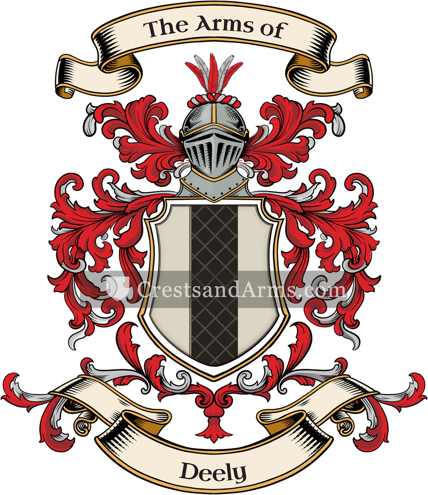 The Deely coat of arms, drawn from the recorded blazon