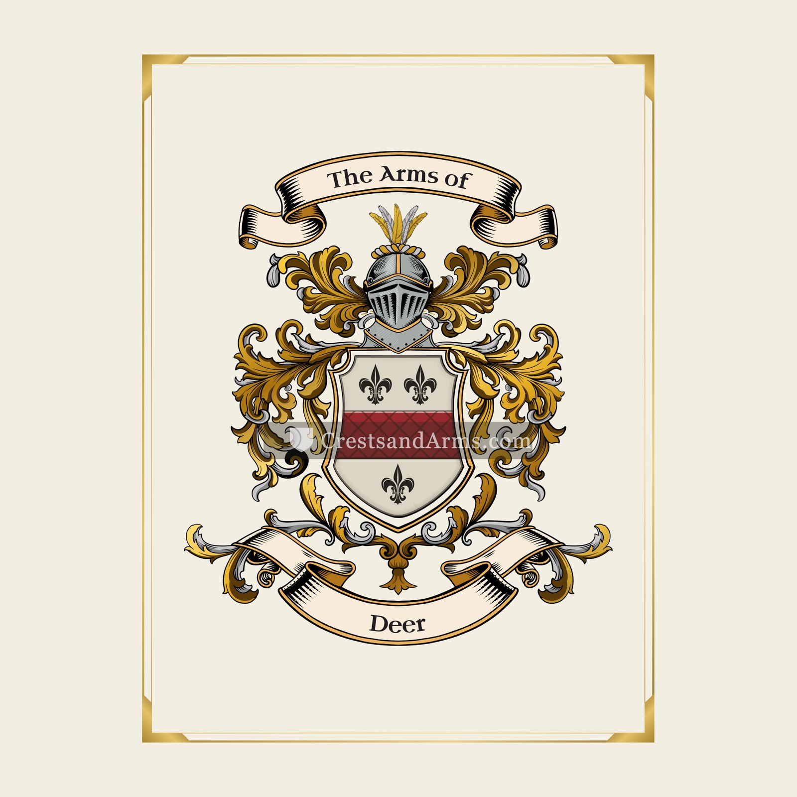 With gold border