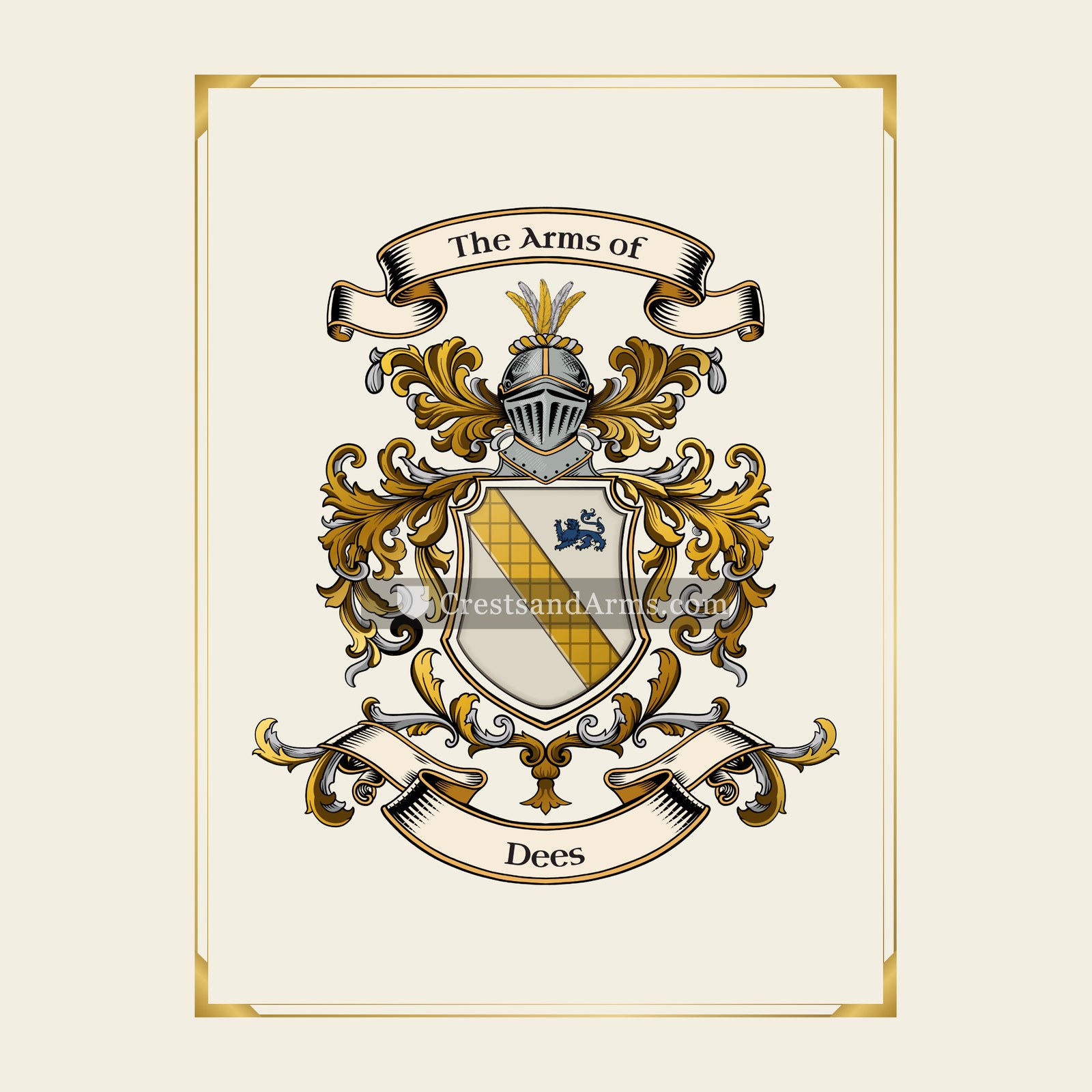 With gold border