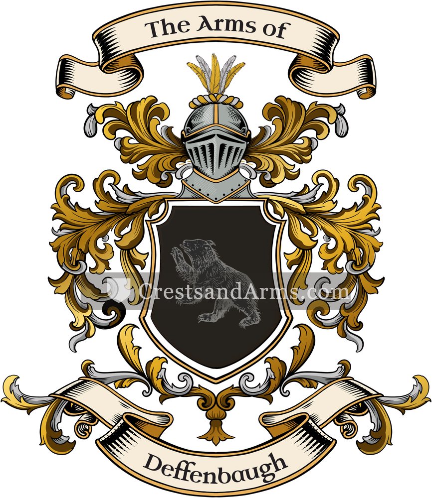 The Deffenbaugh coat of arms, drawn from the recorded blazon