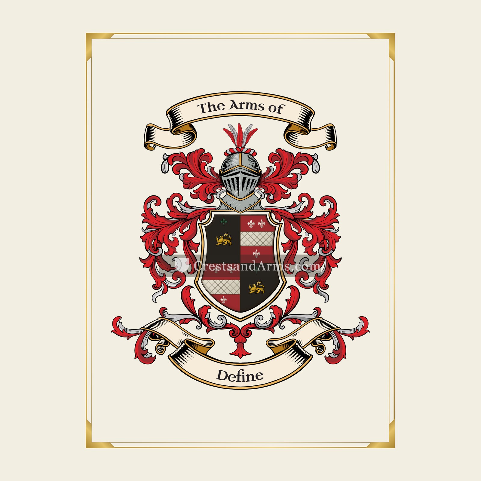 With gold border