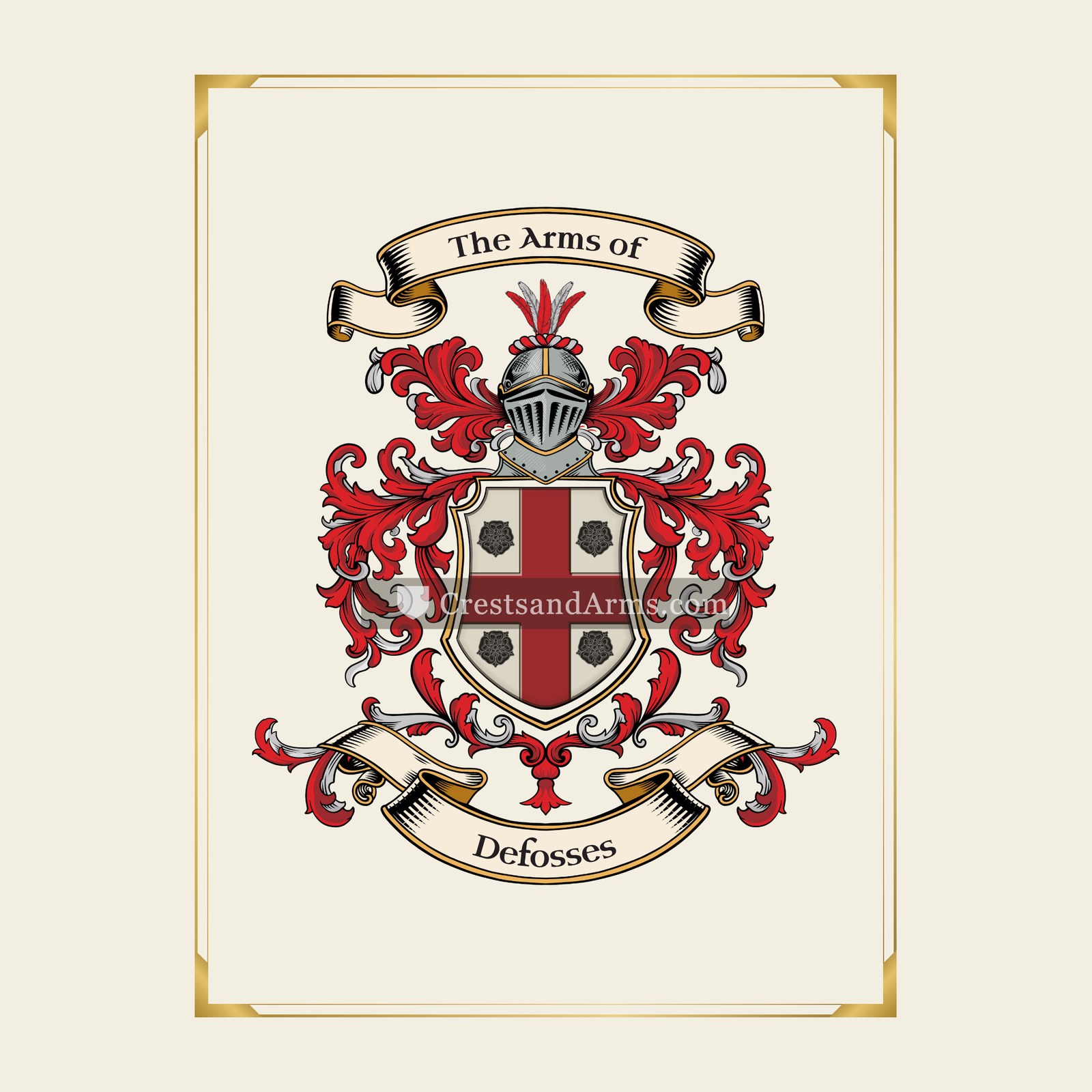 With gold border