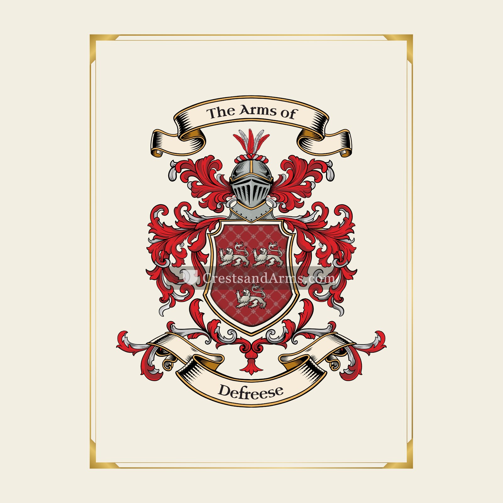 With gold border
