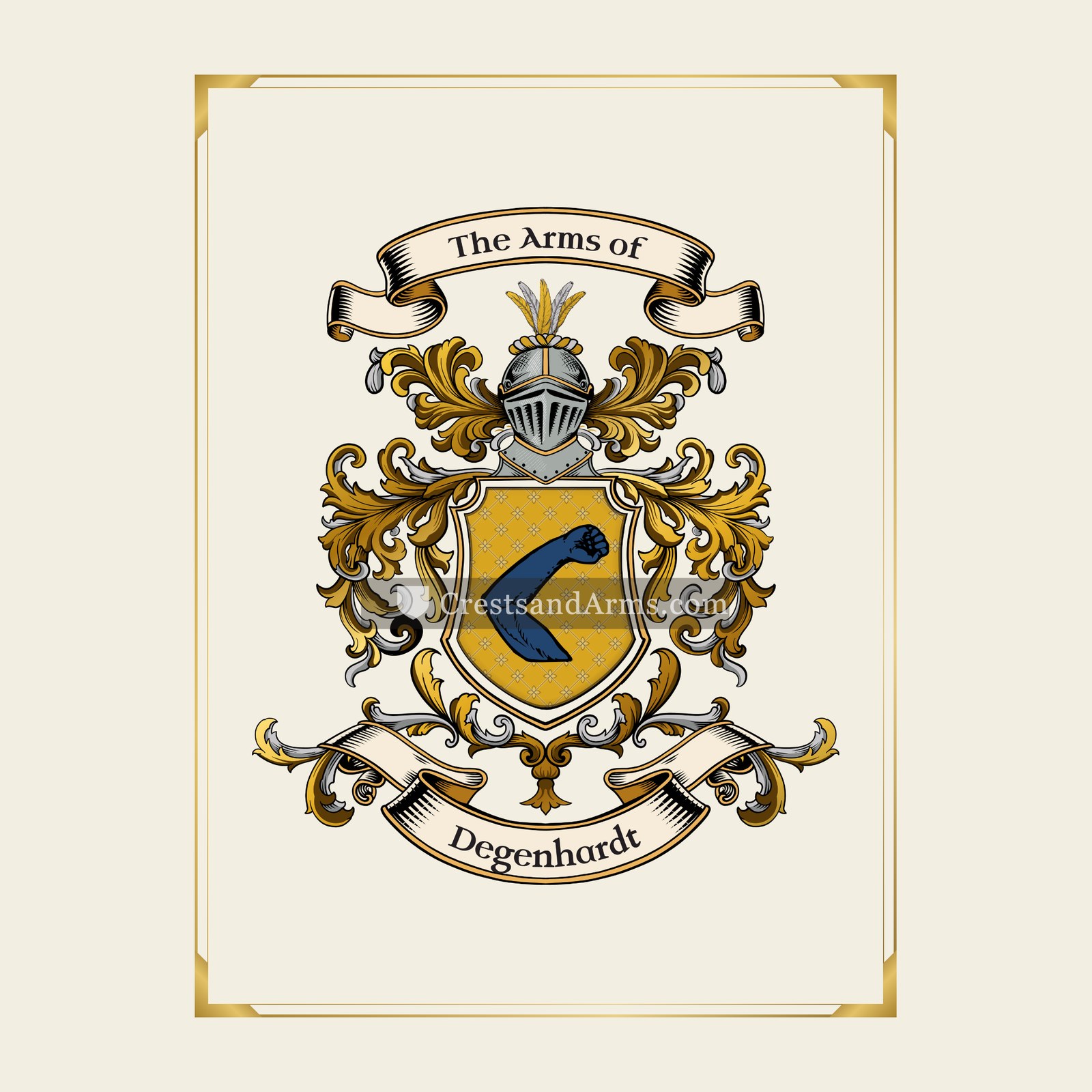 With gold border