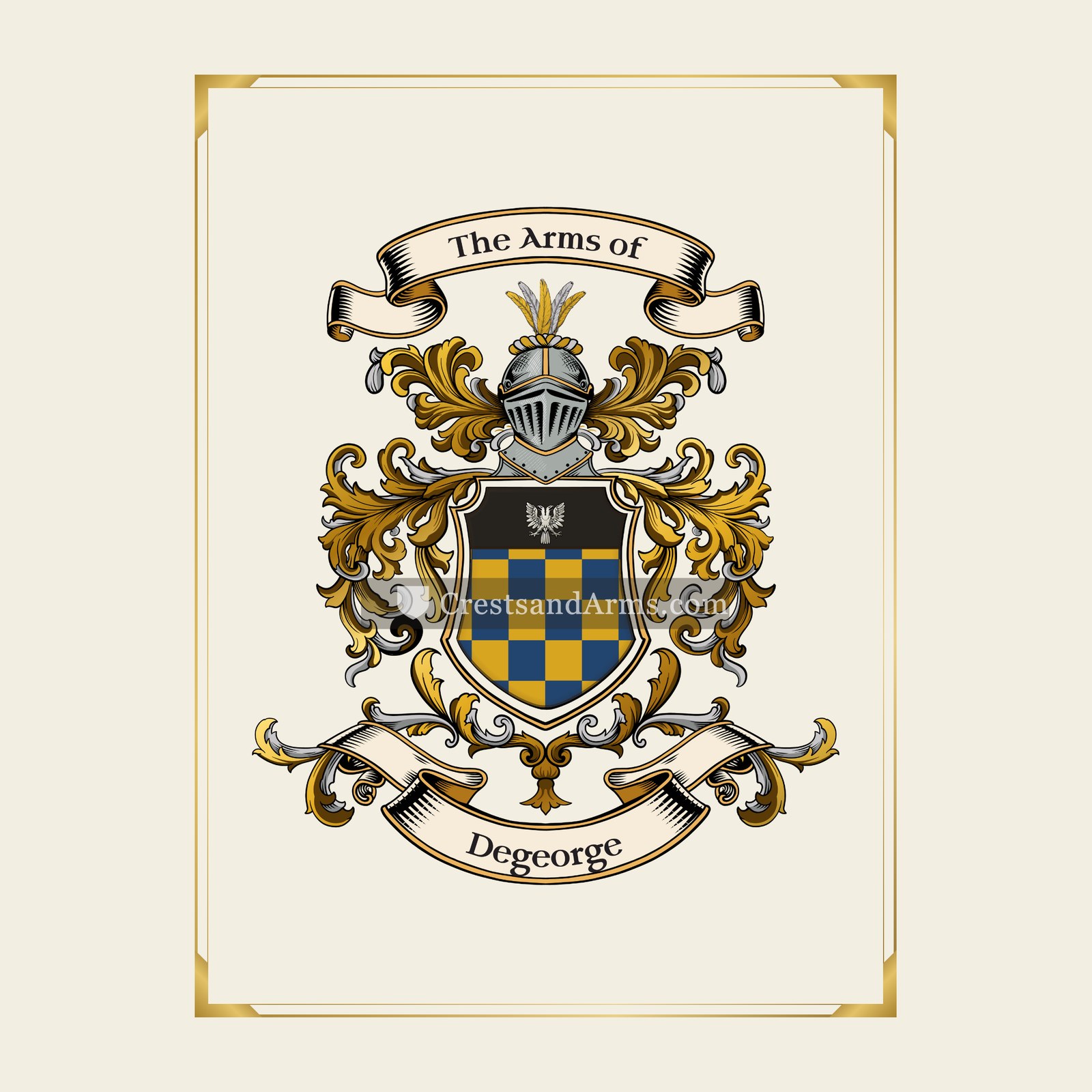 With gold border