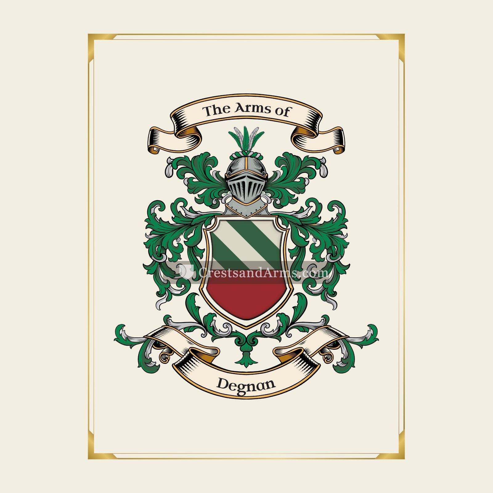 With gold border