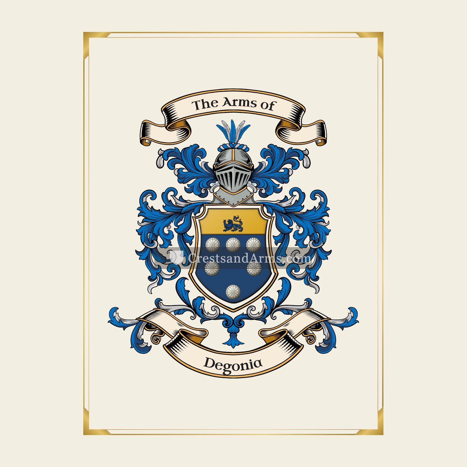 With gold border