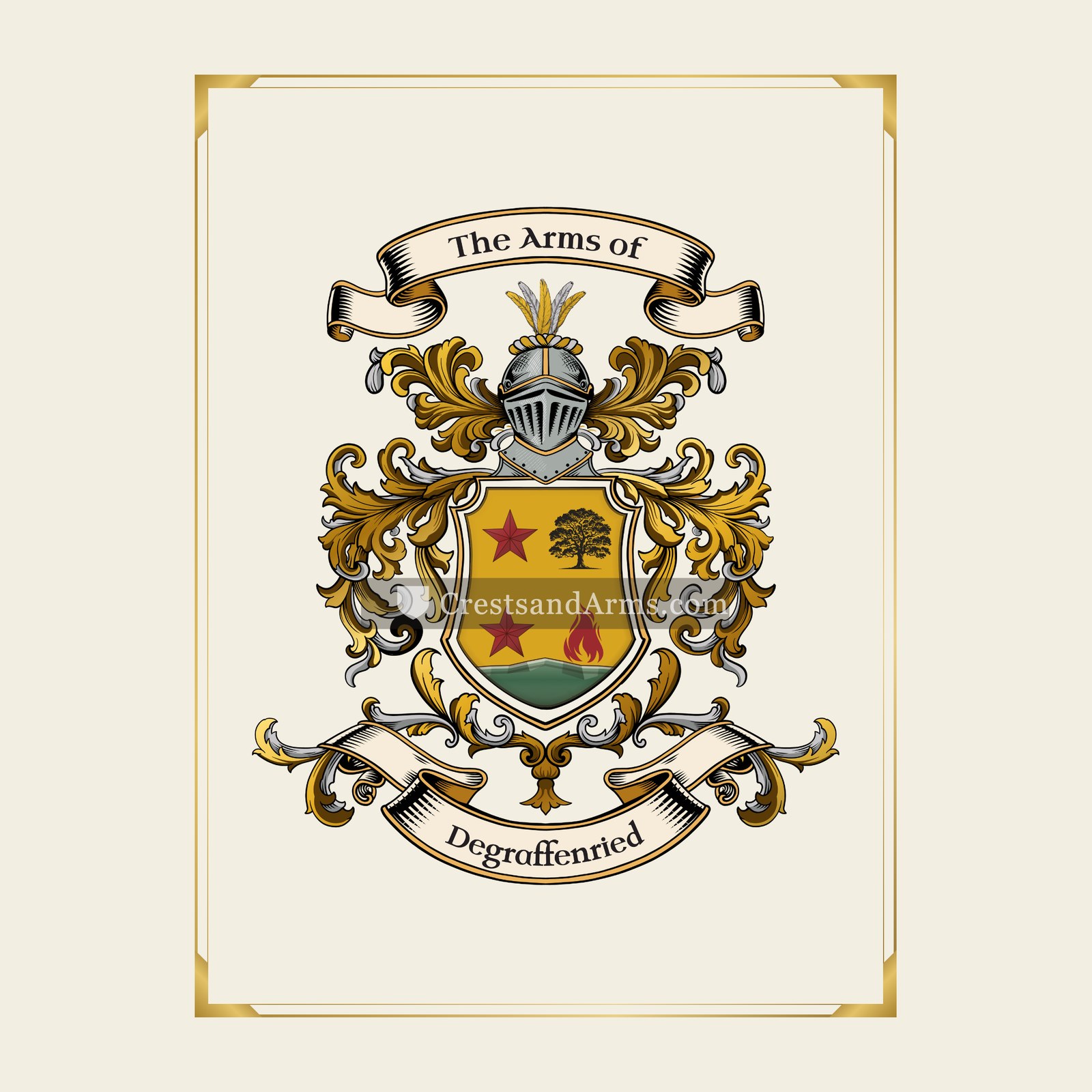 With gold border