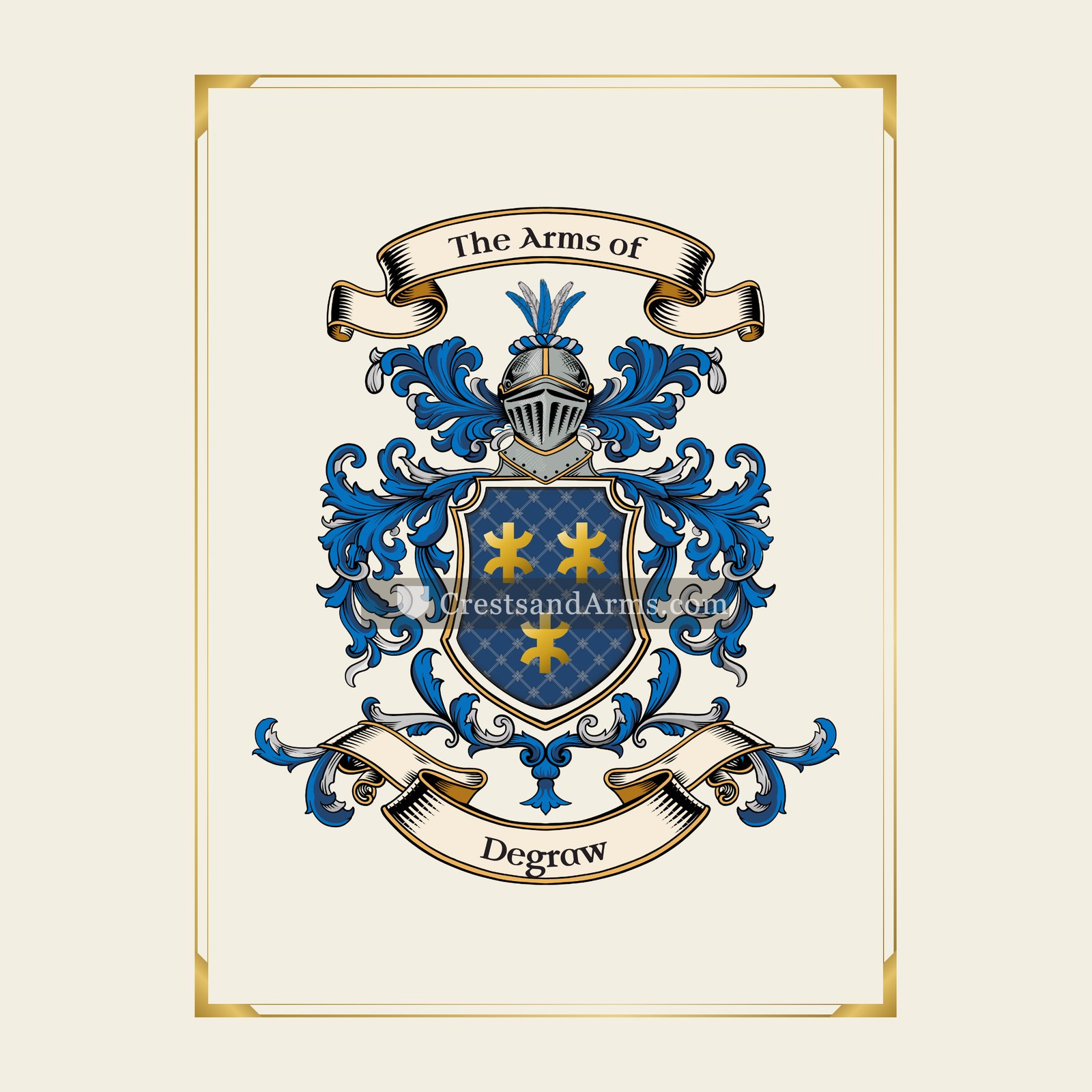 With gold border