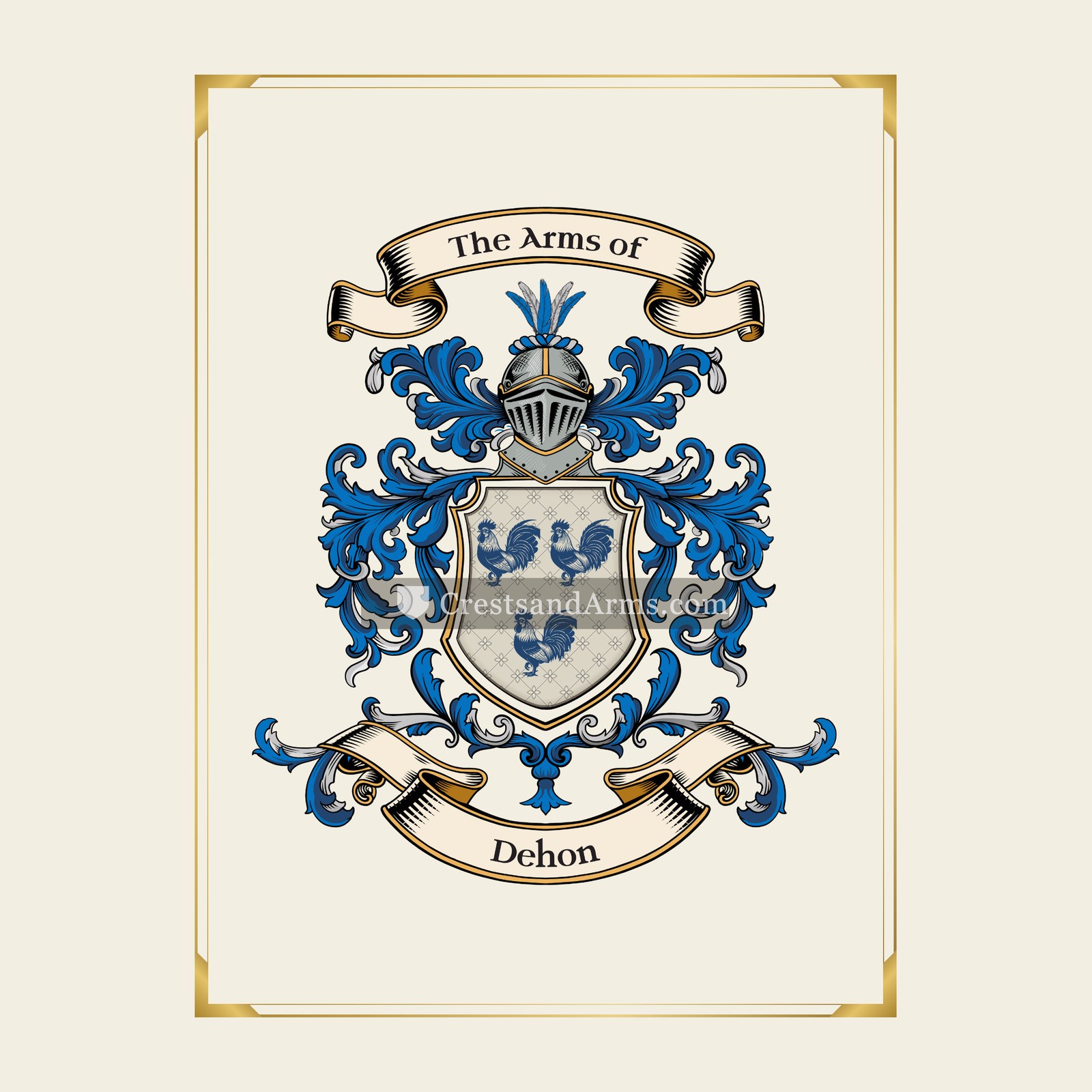 With gold border