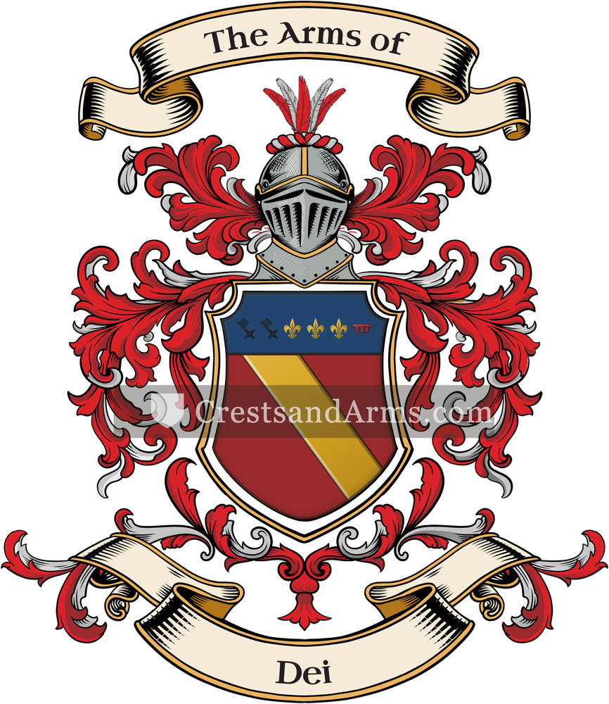 The Dei coat of arms, drawn from the recorded blazon