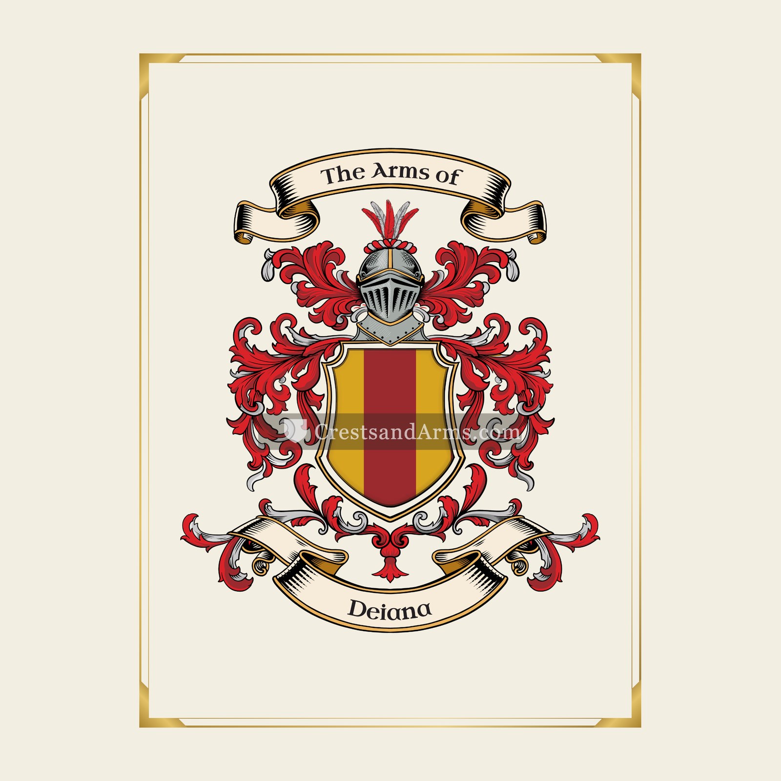 With gold border