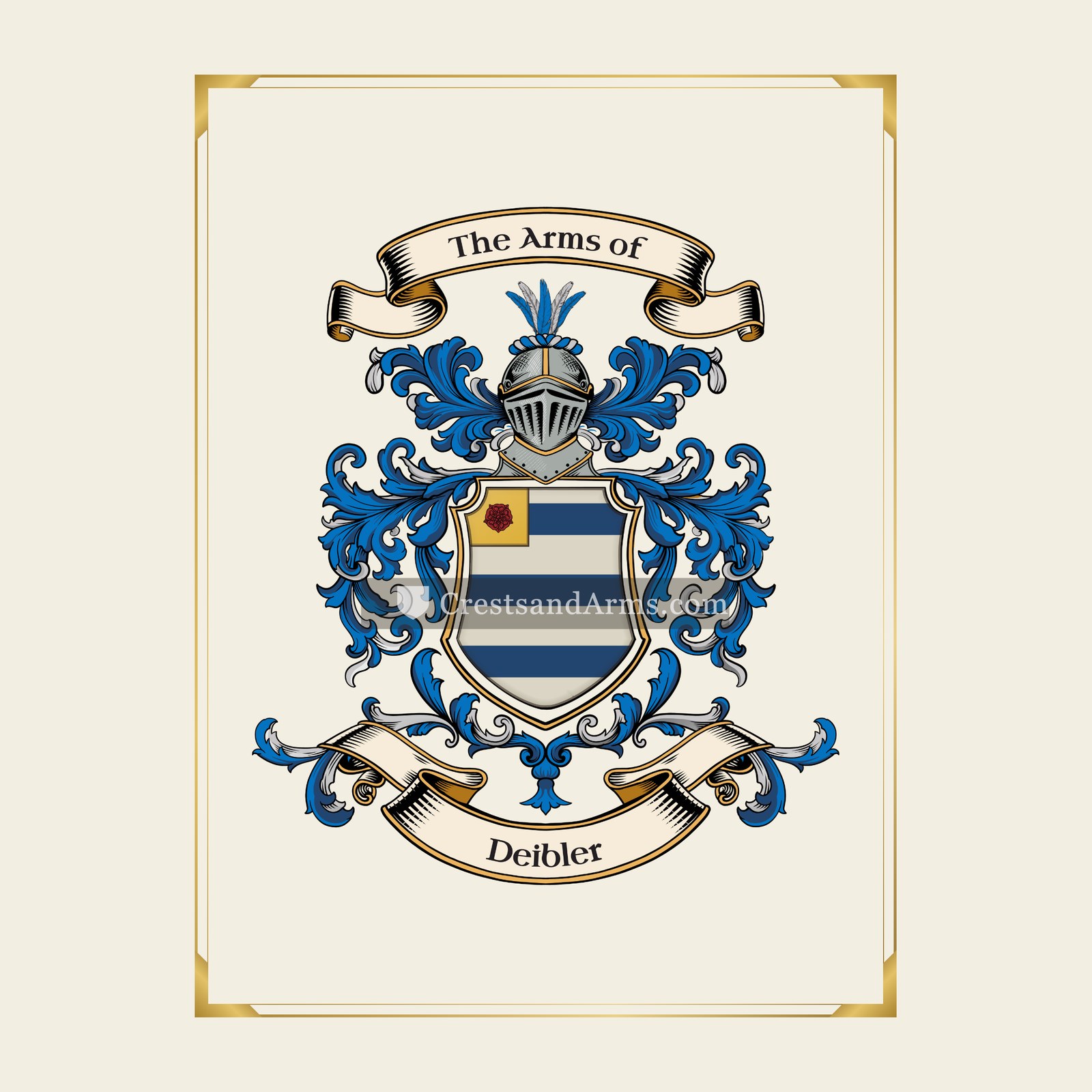 With gold border