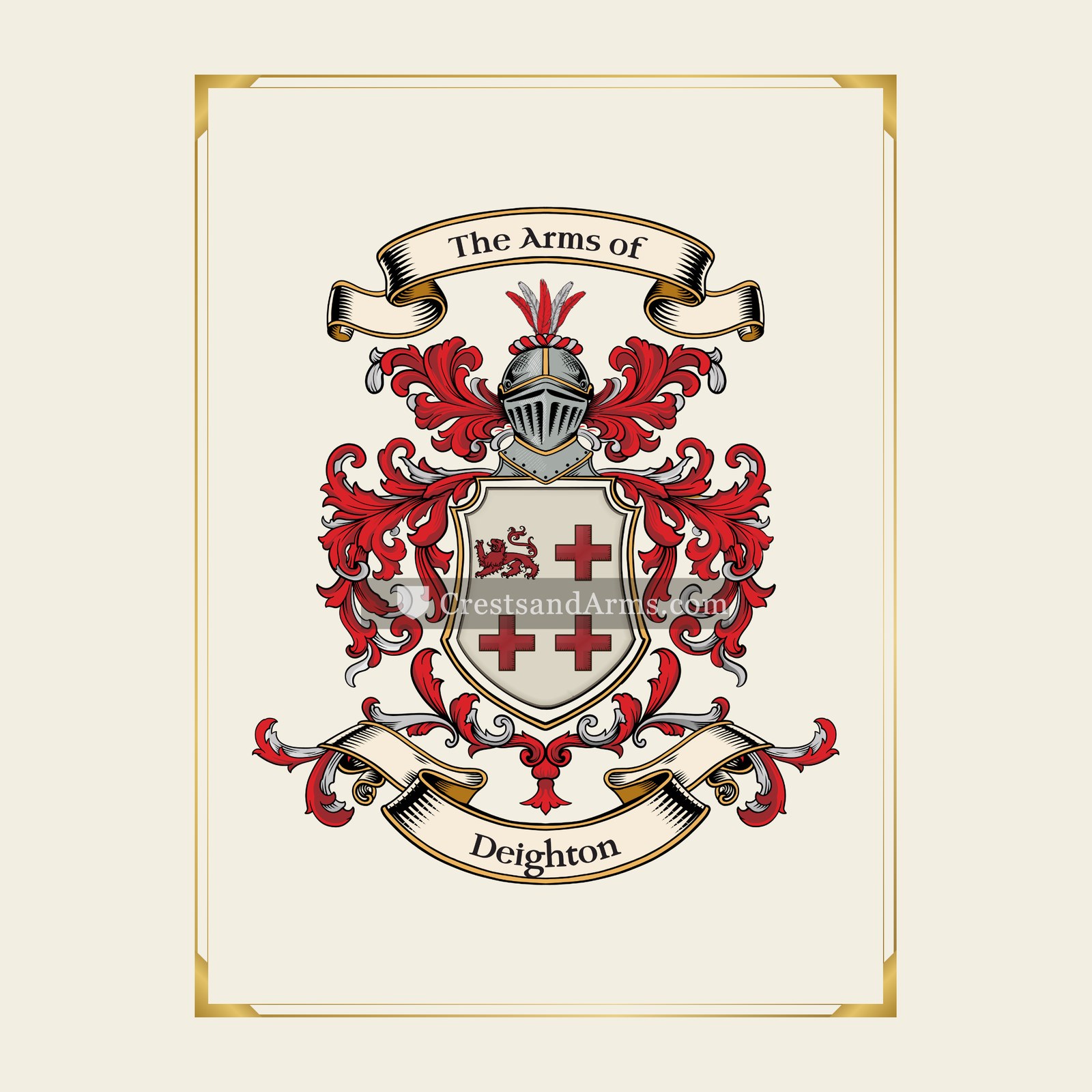 With gold border