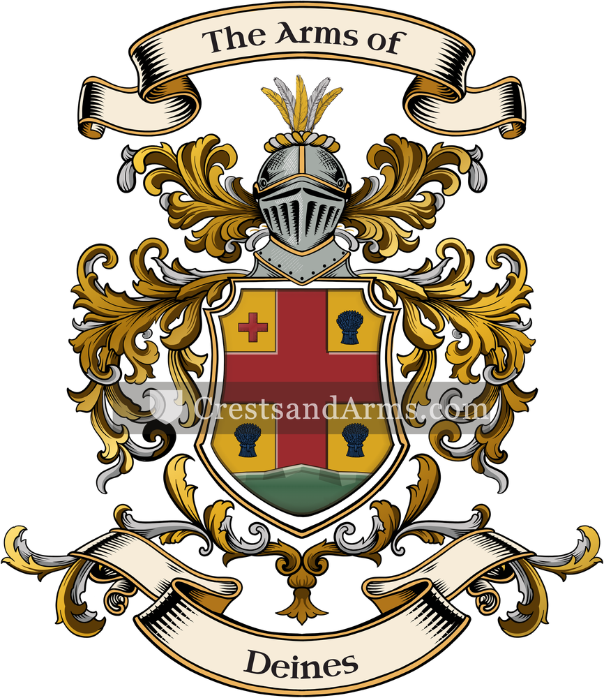 The Deines coat of arms, drawn from the recorded blazon