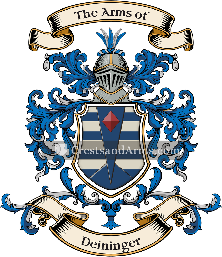 The Deininger coat of arms, drawn from the recorded blazon