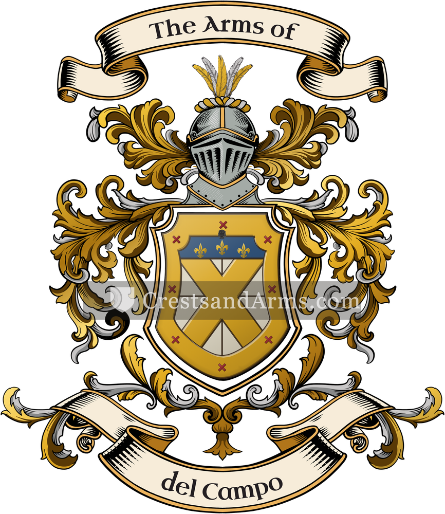 The del Campo coat of arms, drawn from the recorded blazon