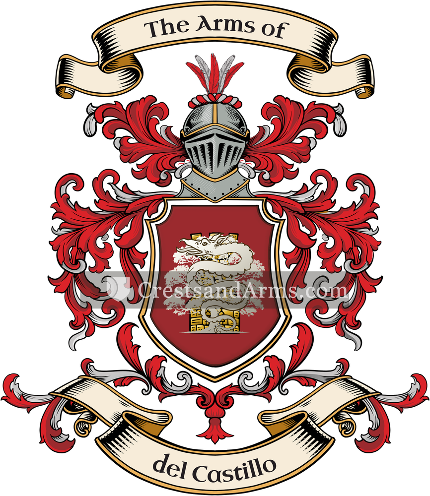 The del Castillo coat of arms, drawn from the recorded blazon