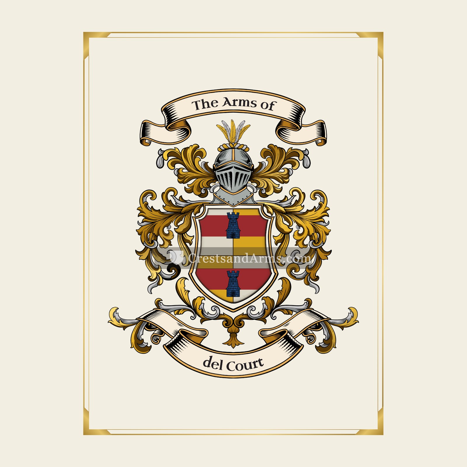 With gold border