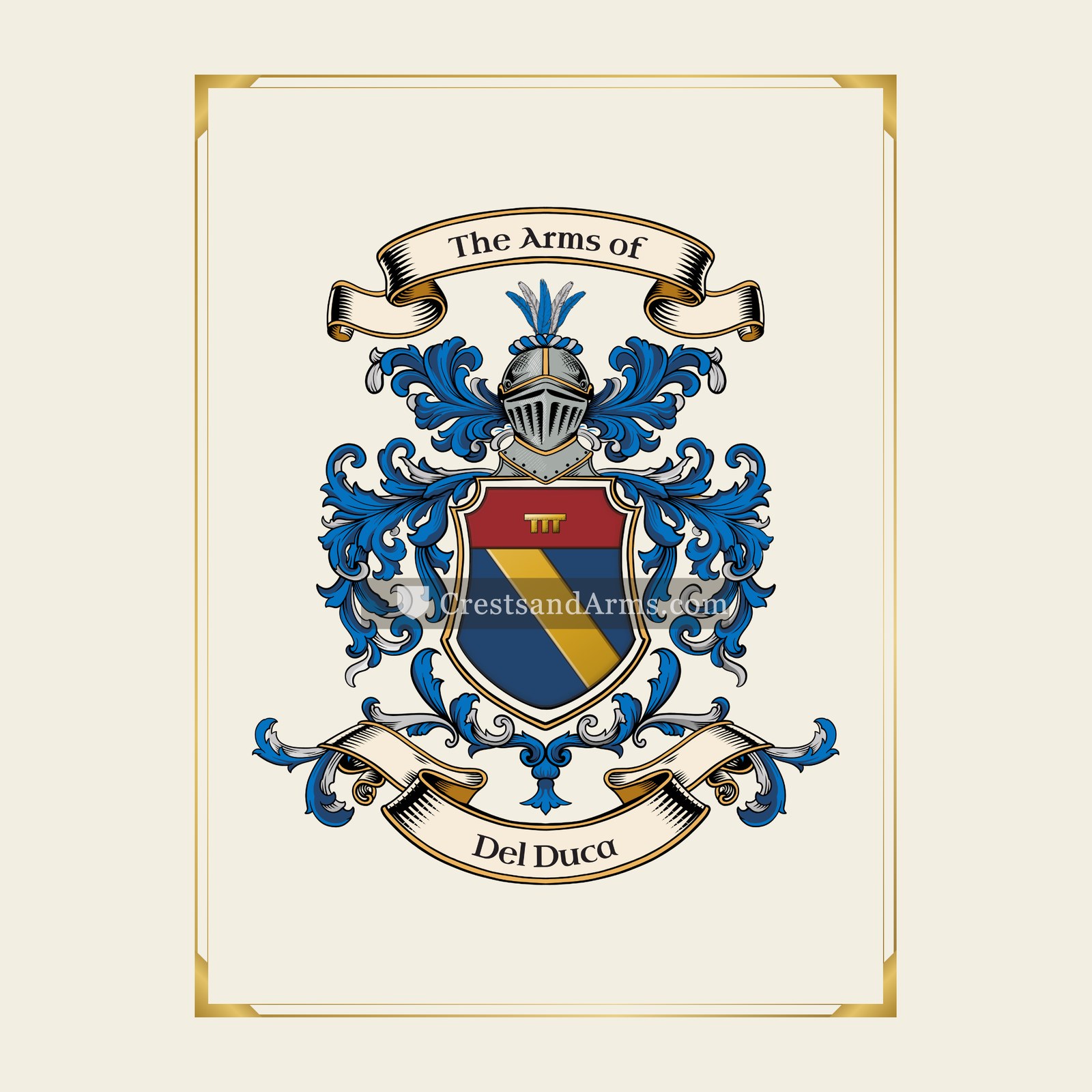 With gold border